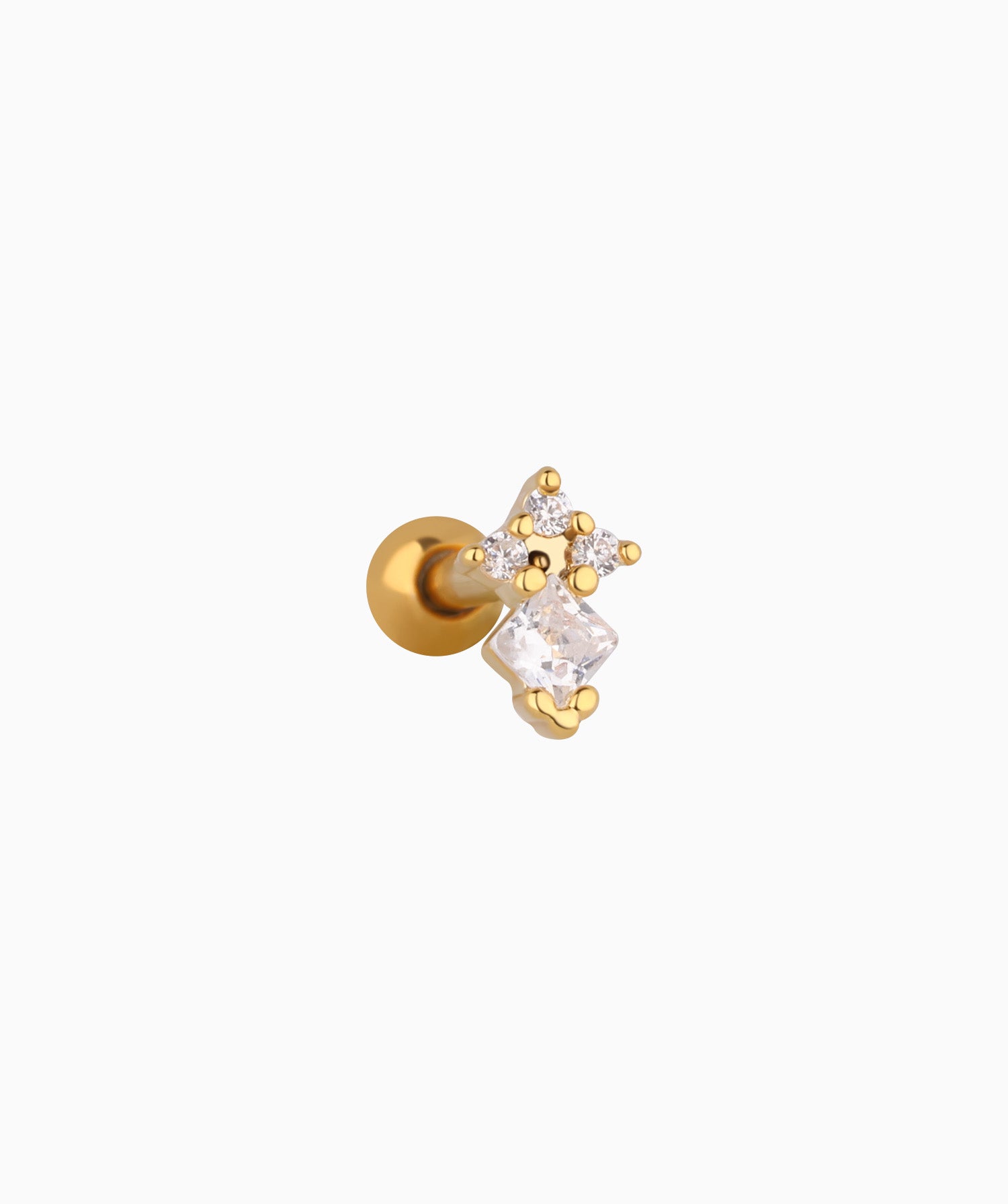 Mini Gemstone Stud - Stainless Steel - Upper Lobe, Helix, Flat - Oumo Jewelry
