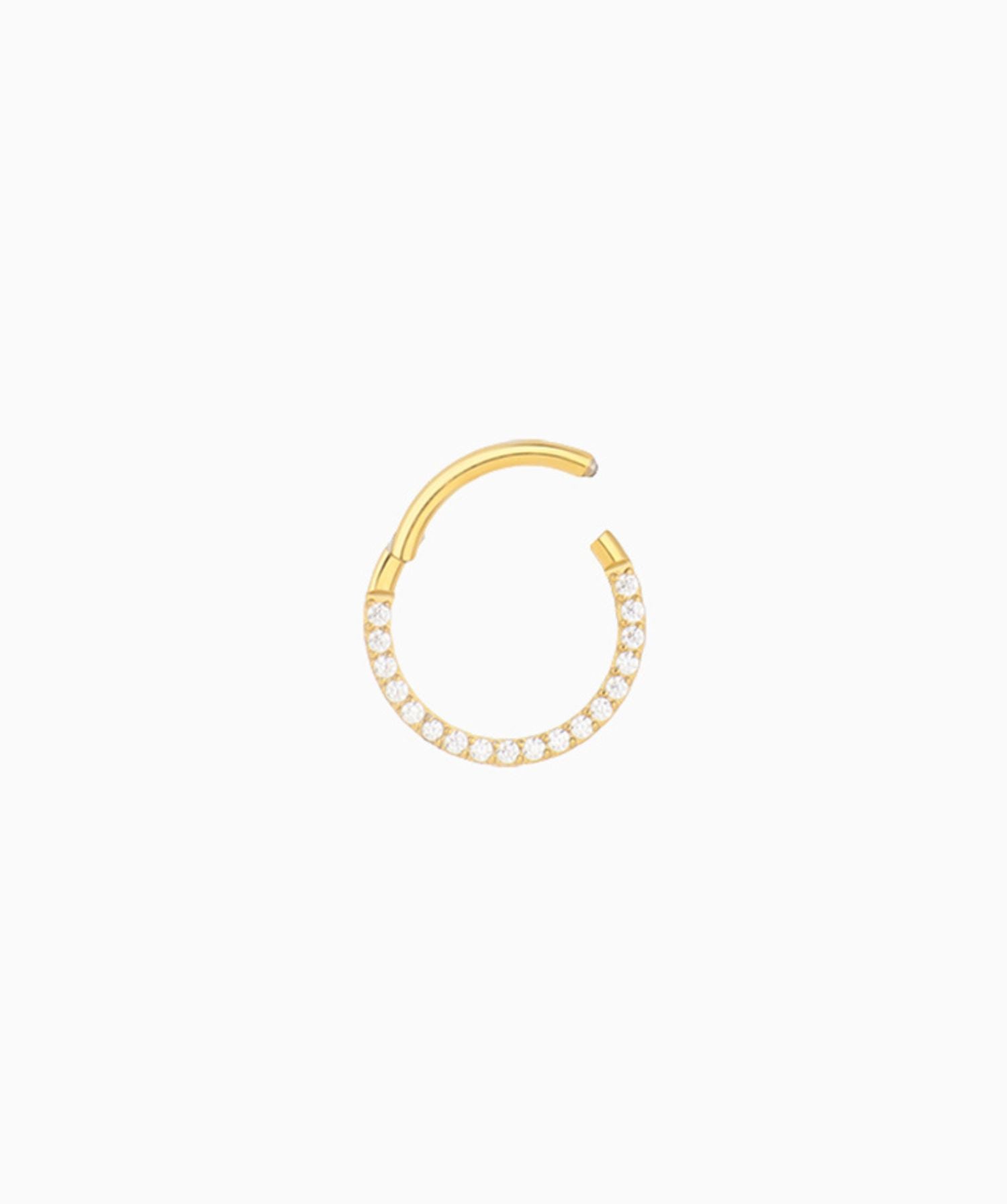 Shiny Gemstones Clicker Hoop - OumoJewelry
