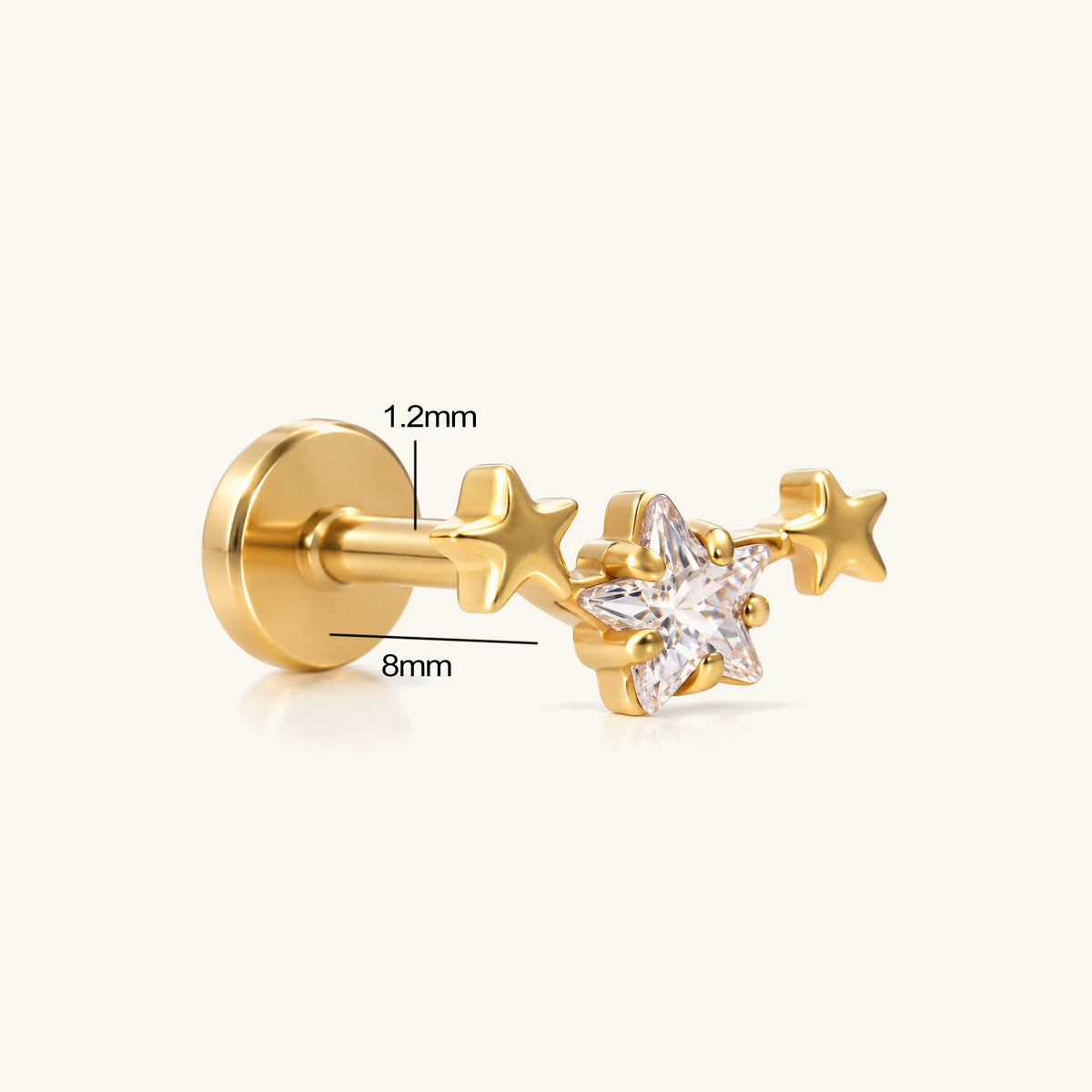 Titanium Petite Star Flatback Stud
