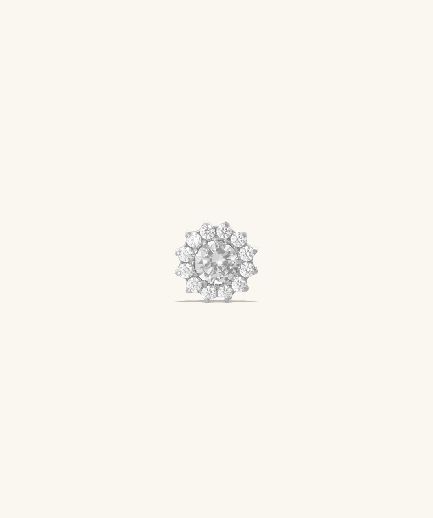 Titanium Charm Flower Flatback Stud