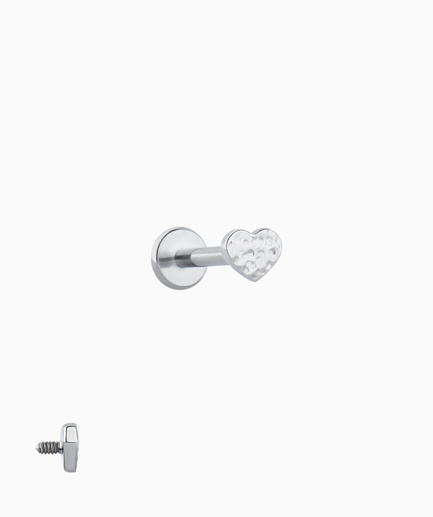 Titanium Heart Flatback Stud - OumoJewelry