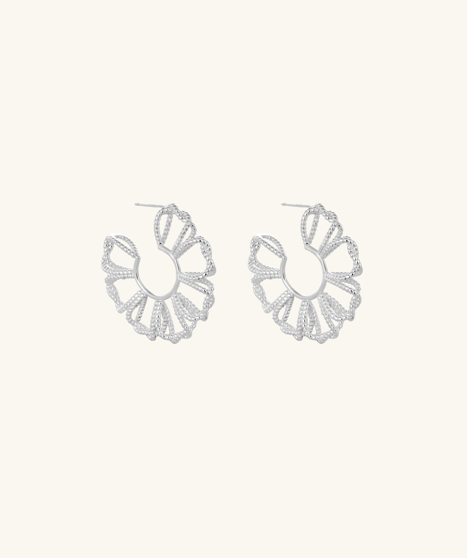 Floral Woven Hoop Earrings - OumoJewelry
