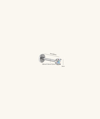 Titanium Gemstones Flatback Stud - OumoJewelry