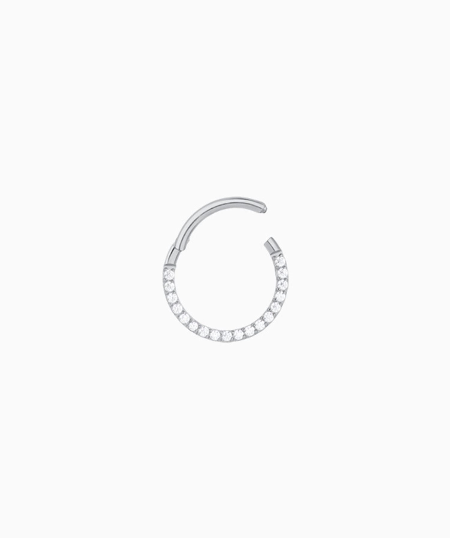 Shiny Gemstones Clicker Hoop - OumoJewelry
