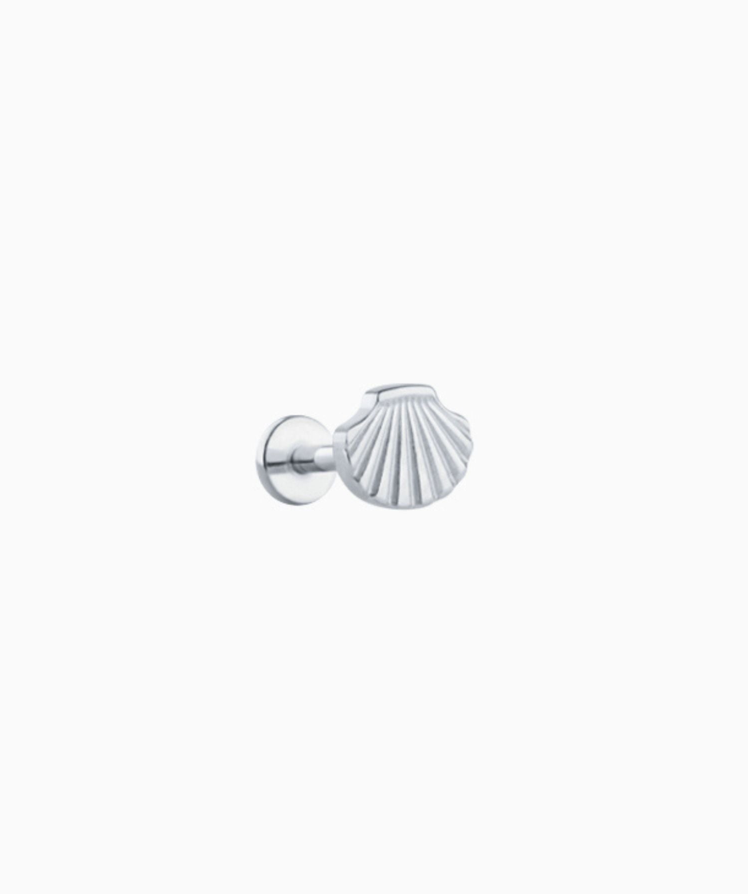 Titanium Shell Flatback Stud - Titanium - Helix, Upper Lobe, Conch - Oumo Jewelry