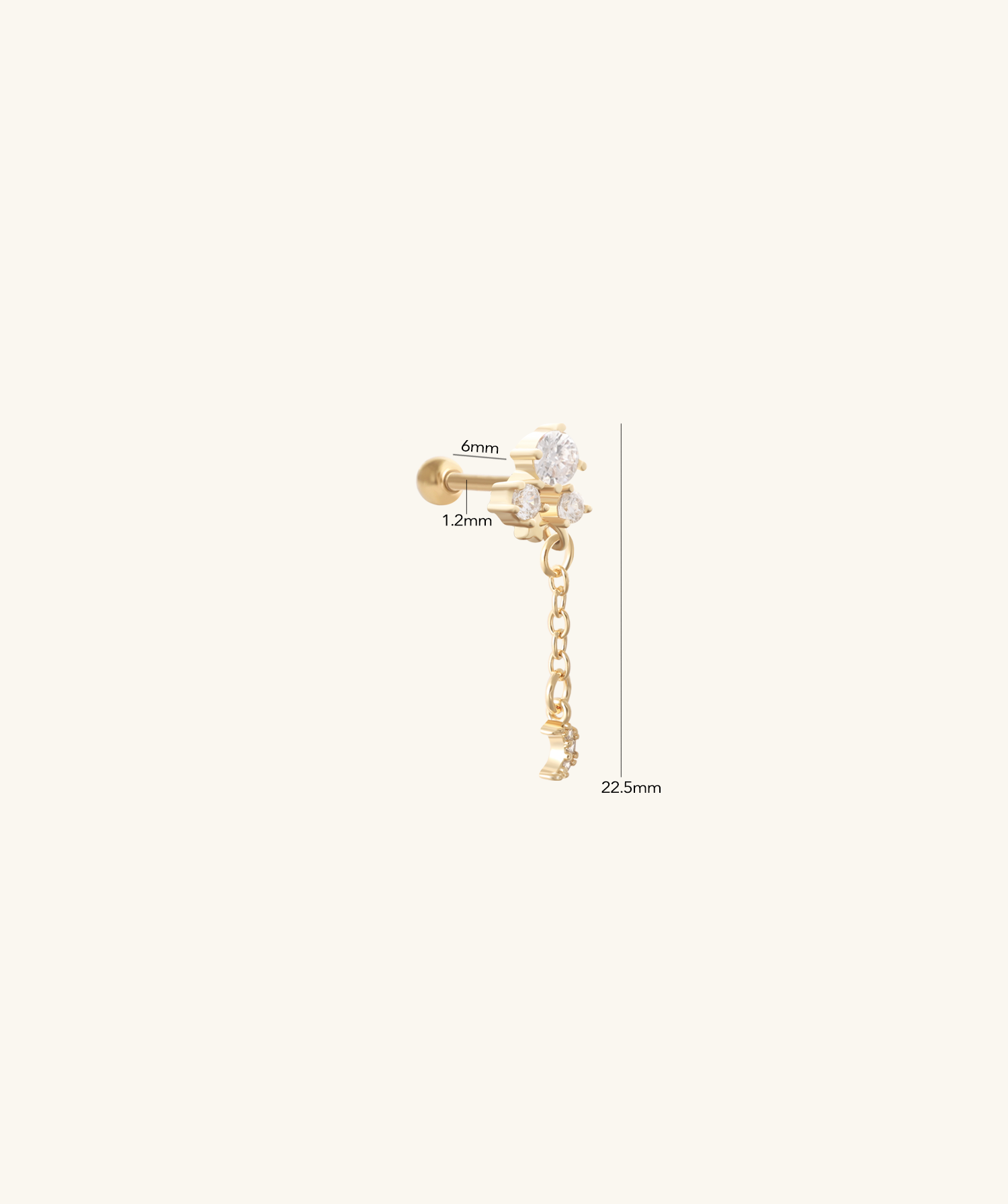 Lunar Dangle Stud
