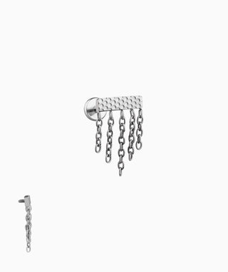 Titanium Chain Hidden Helix Flatback Stud - OumoJewelry