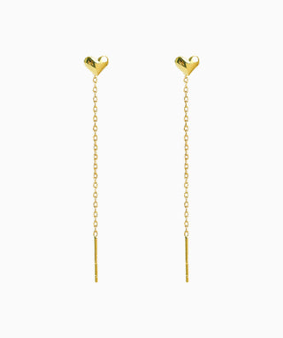 Puffed Heart Ear Threads - OumoJewelry