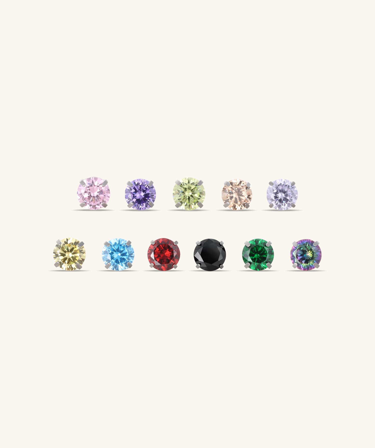 Titanium Sparkle Rainbow Stud - OumoJewelry