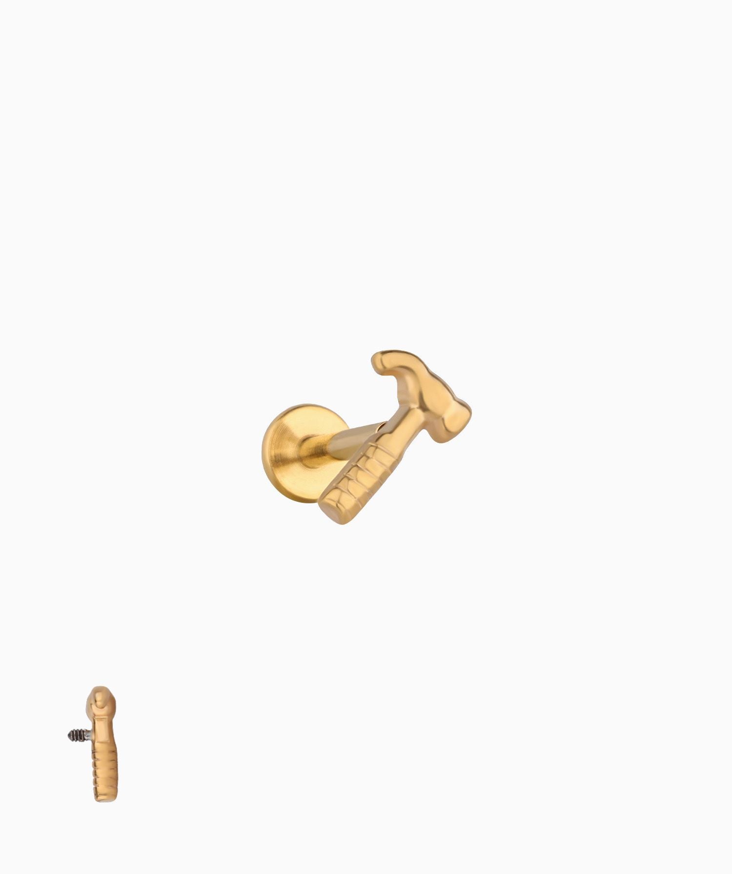 Titanium Hammer Flatback Stud - OumoJewelry