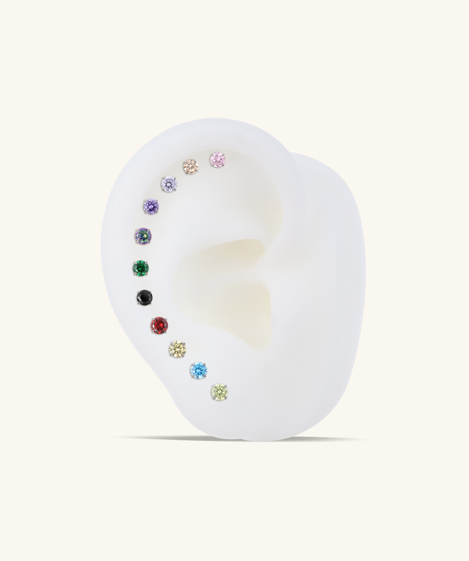 Titanium Sparkle Rainbow Stud - OumoJewelry