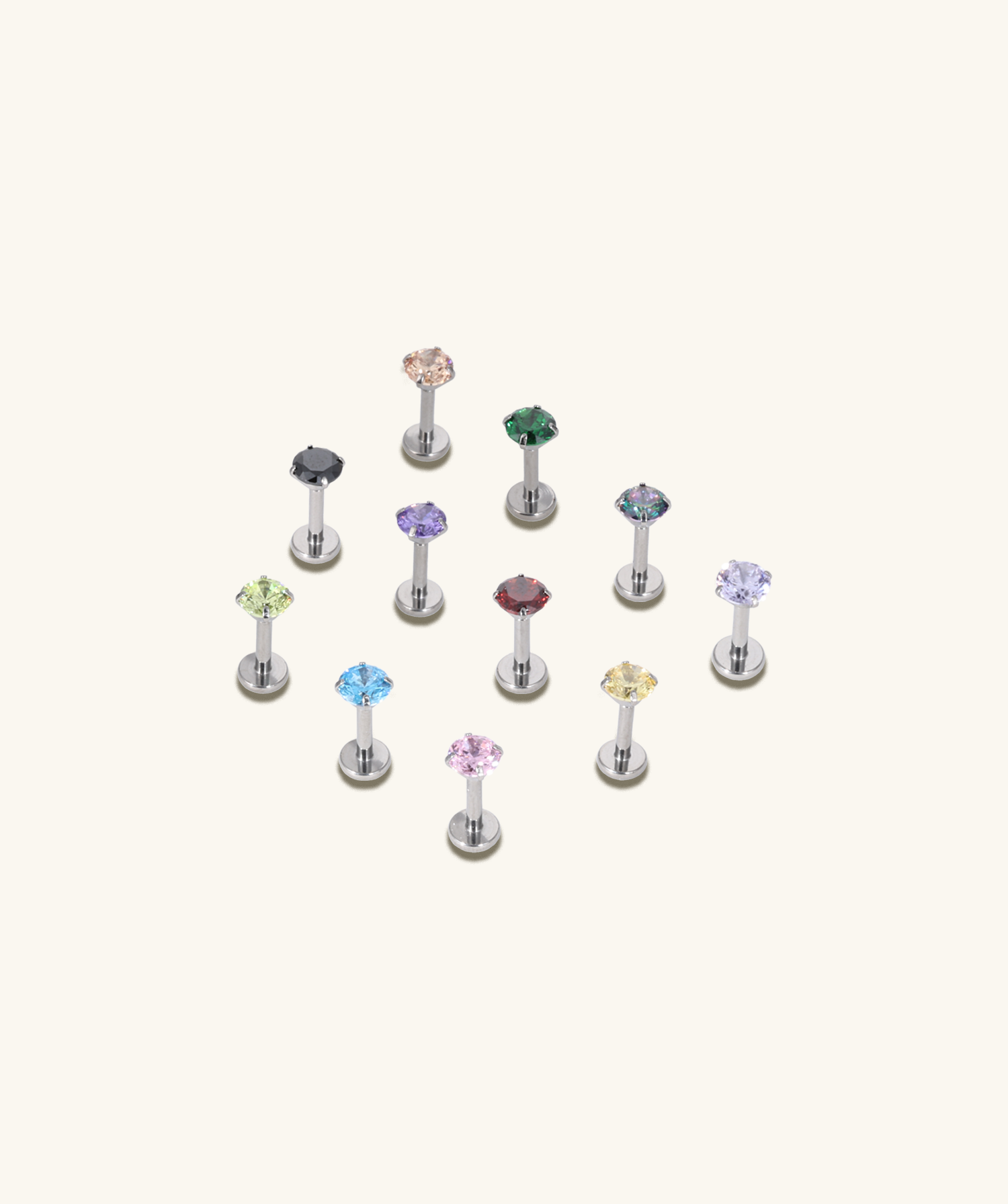Titanium Sparkle Rainbow Stud - OumoJewelry