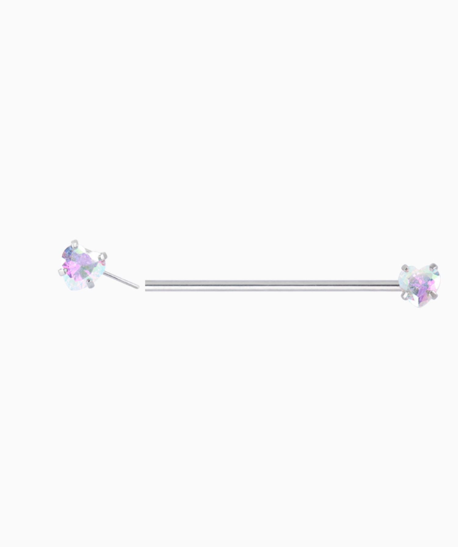 Hearts Industrial Barbell - OumoJewelry