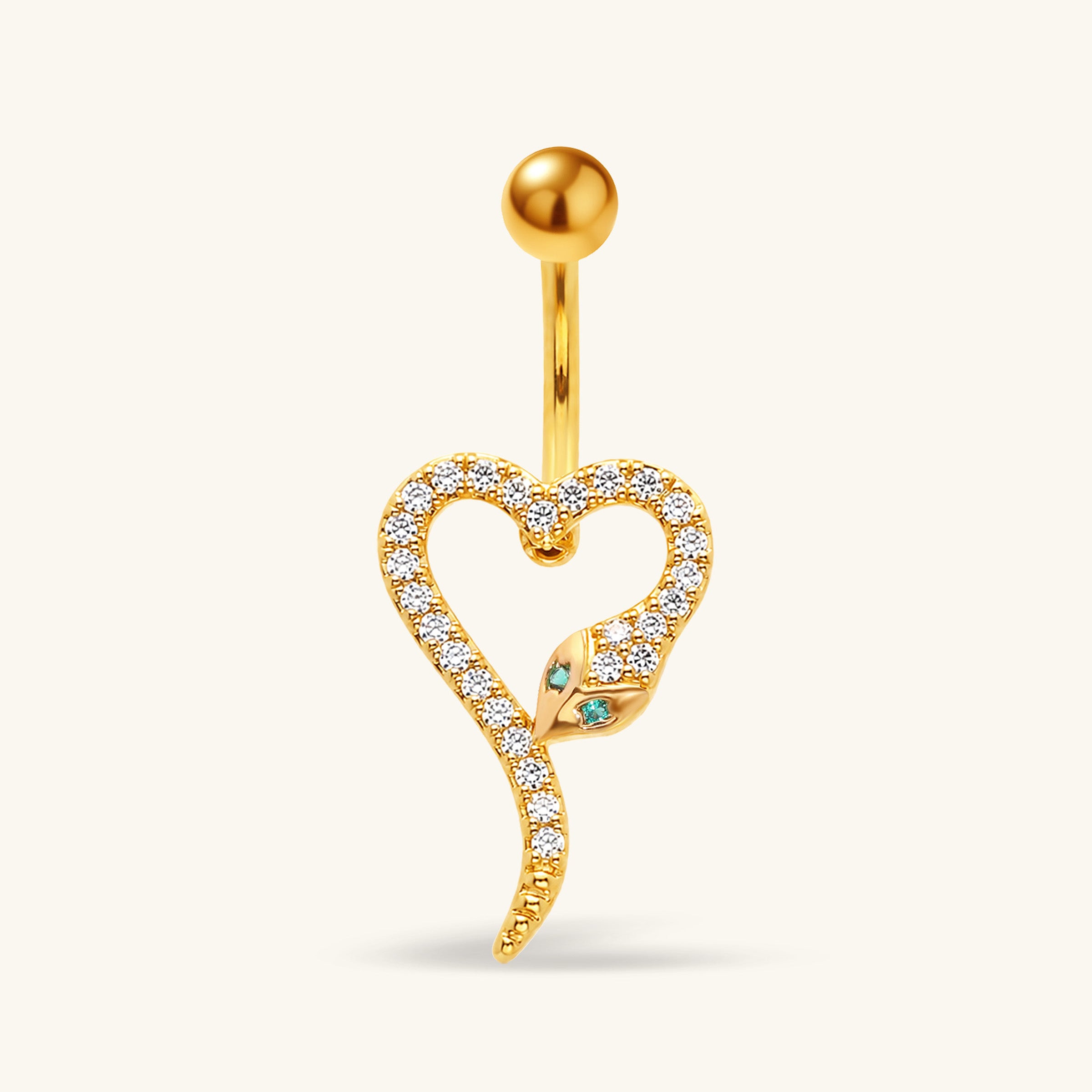 Snake CZ Belly Ring