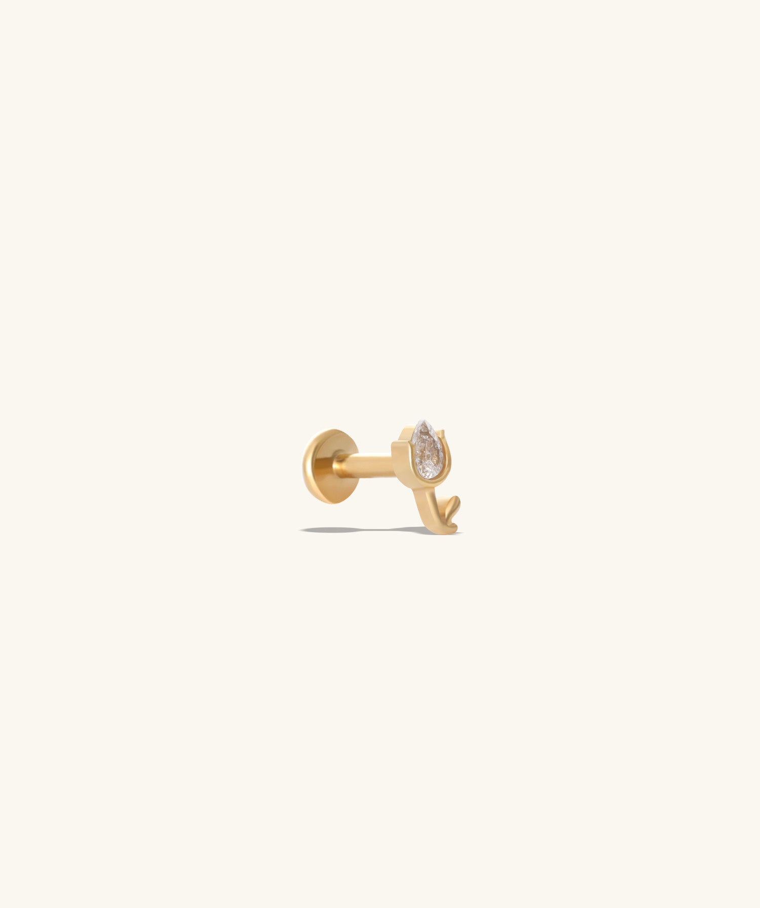 Titanium Mini Tulip Flatback Stud