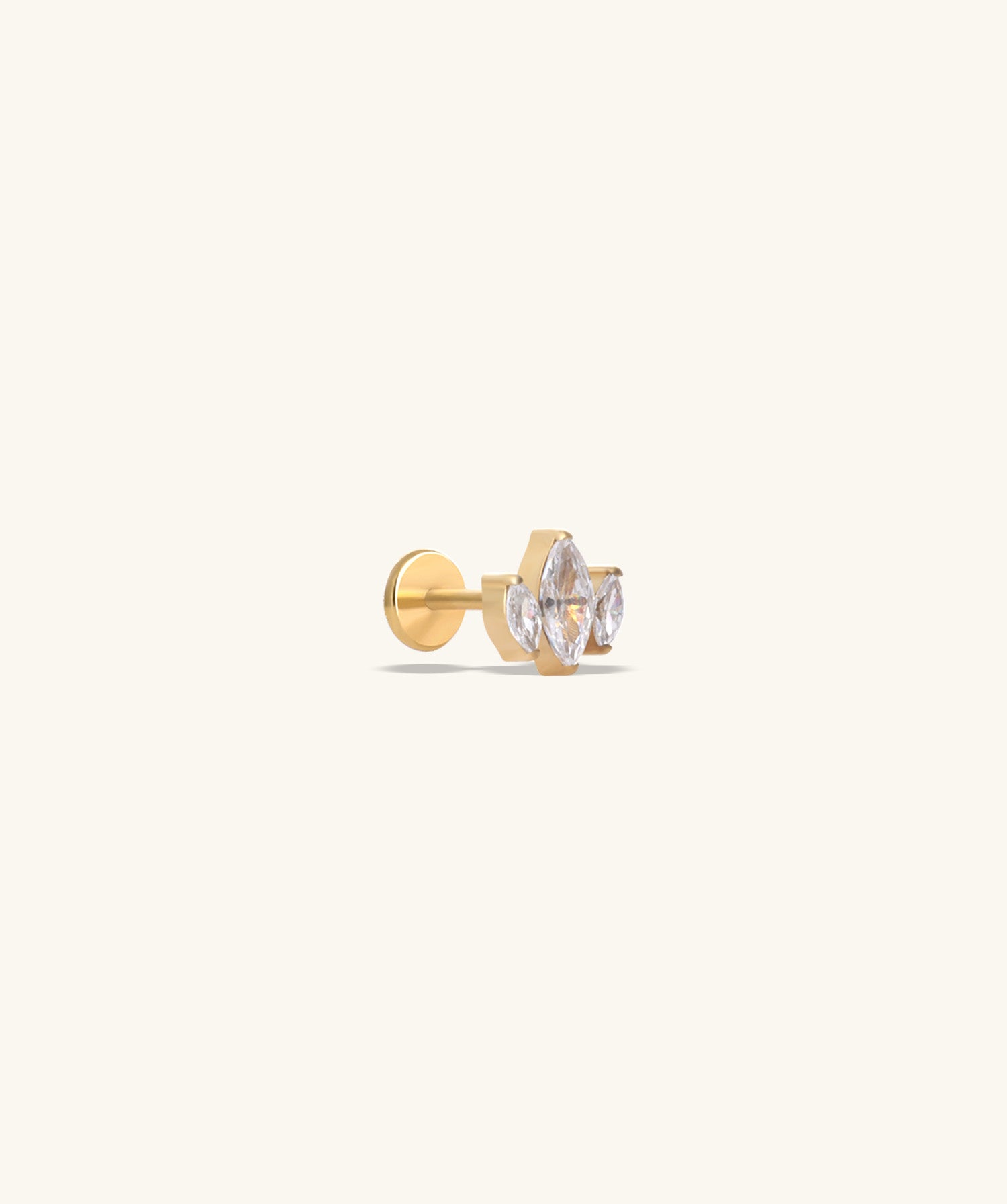 Titanium Trinity Marquise Stud - OumoJewelry