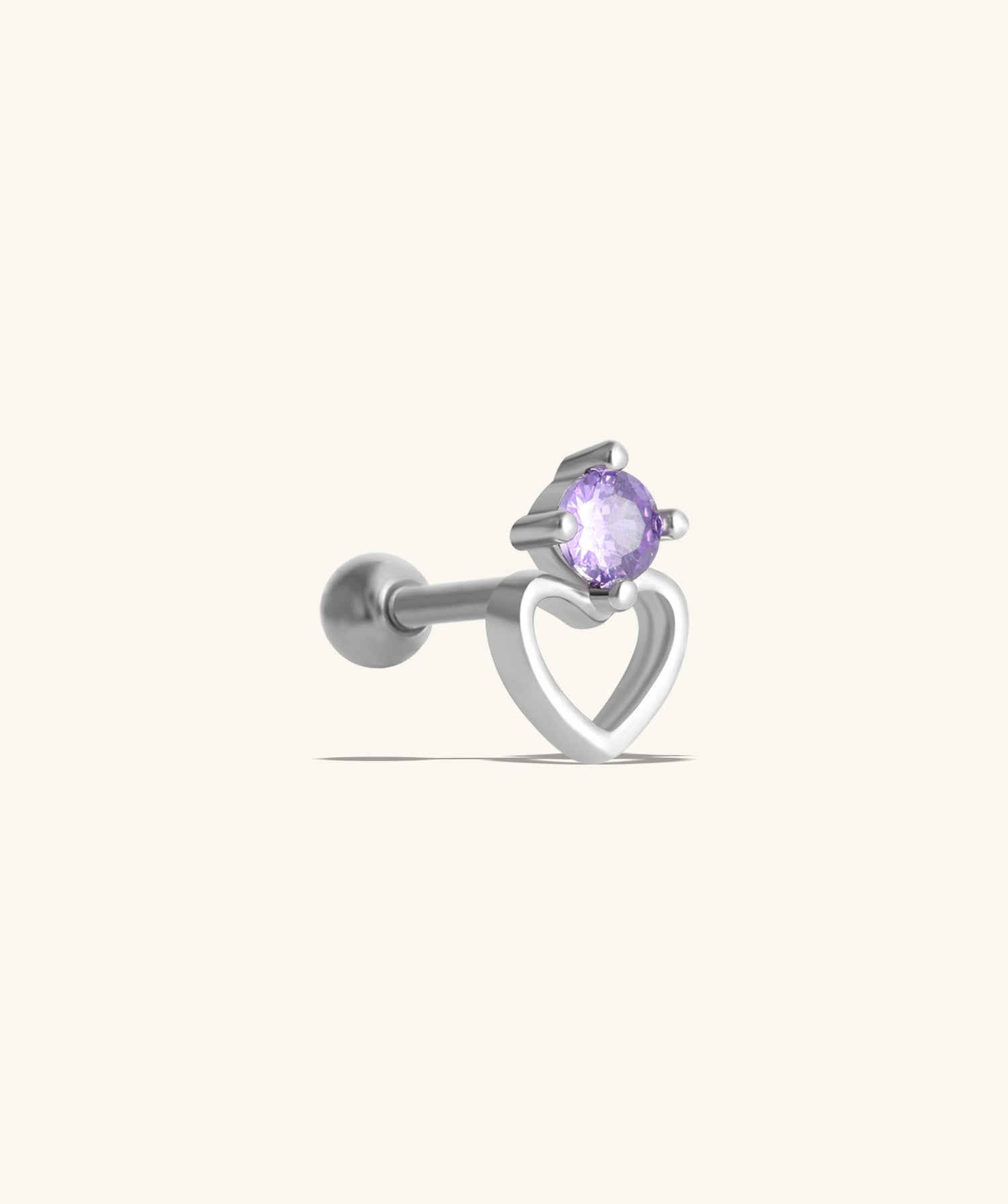 Charming Hollow Heart Stud