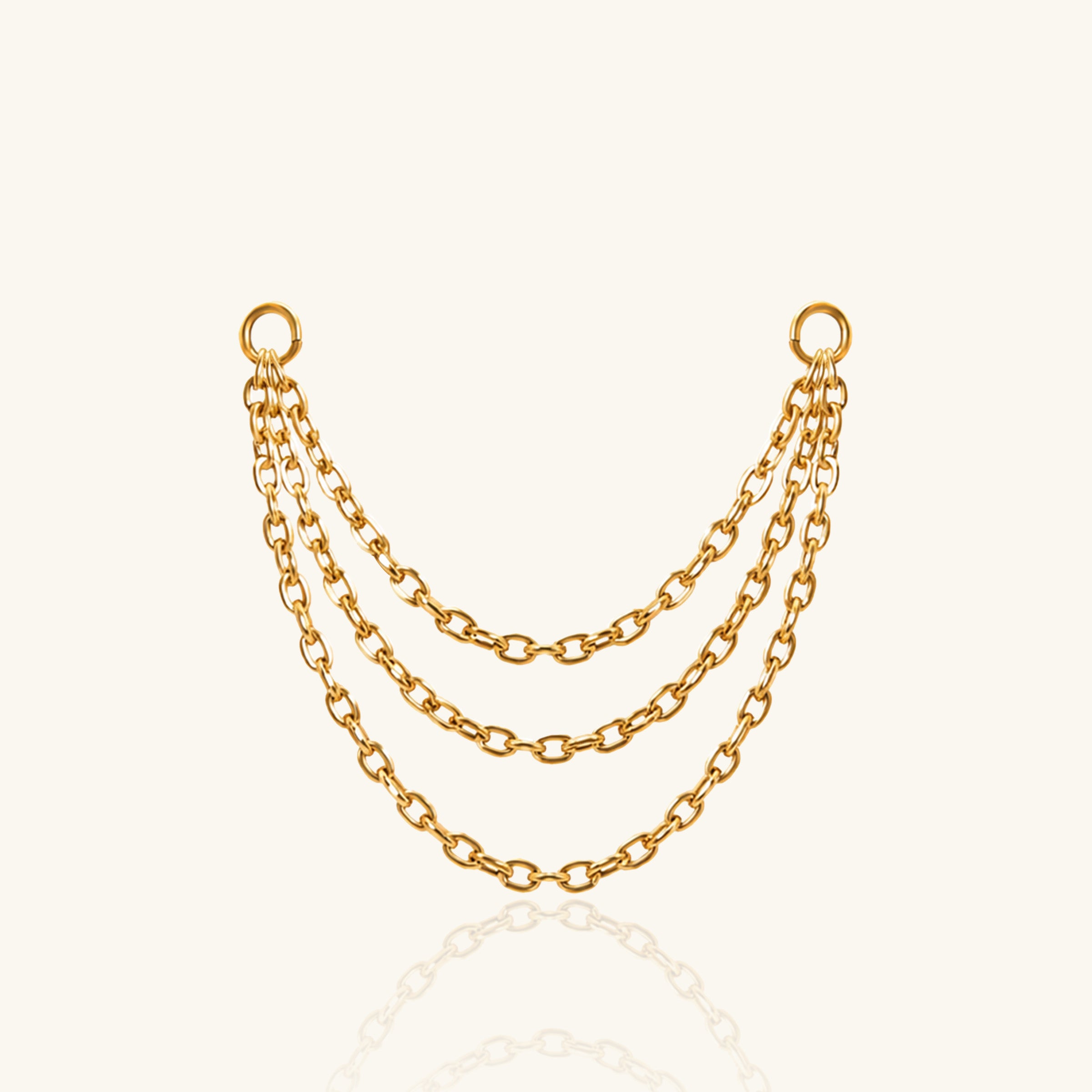 Three Chains Charm Drop - OumoJewelry