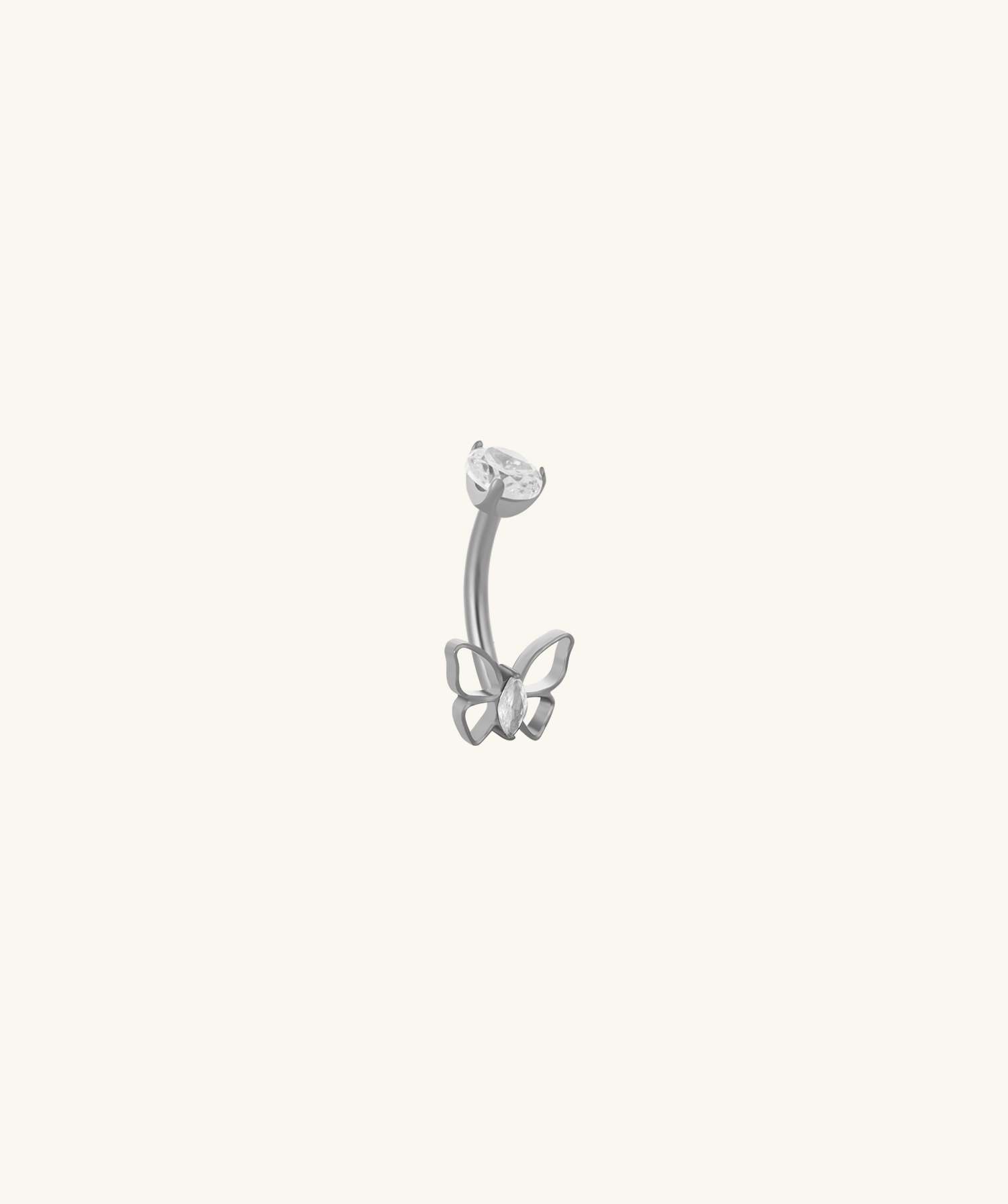 Titanium Openwing Butterfly Belly Ring - OumoJewelry