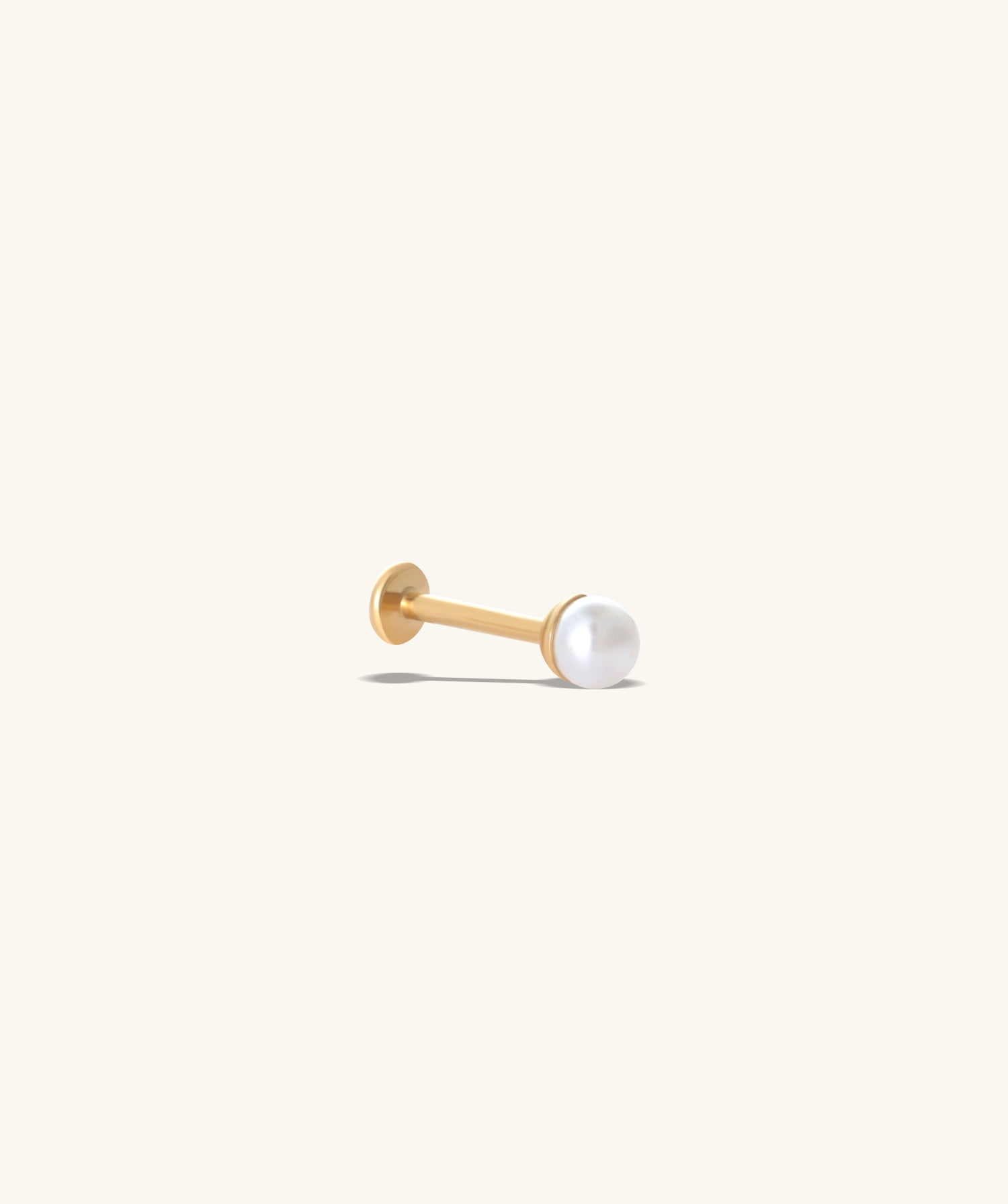 Titanium Pearl Flatback Stud - OumoJewelry