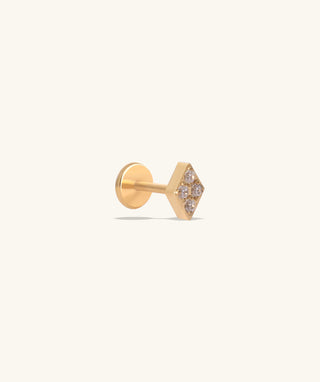 Titanium Rhombus Flatback Stud - OumoJewelry