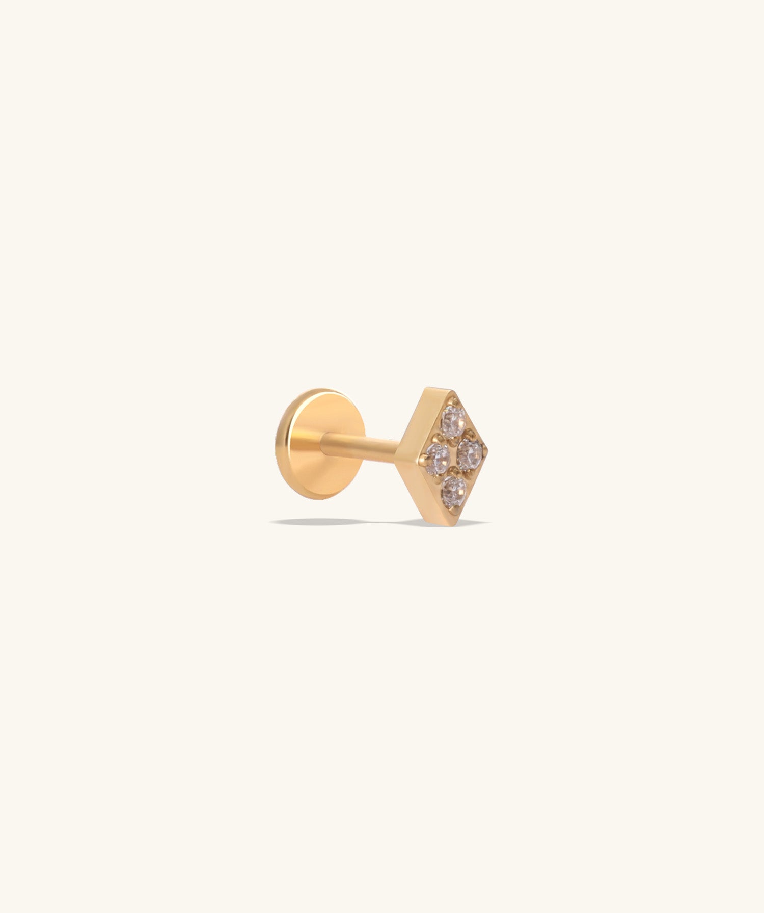 Titanium Rhombus Flatback Stud - OumoJewelry