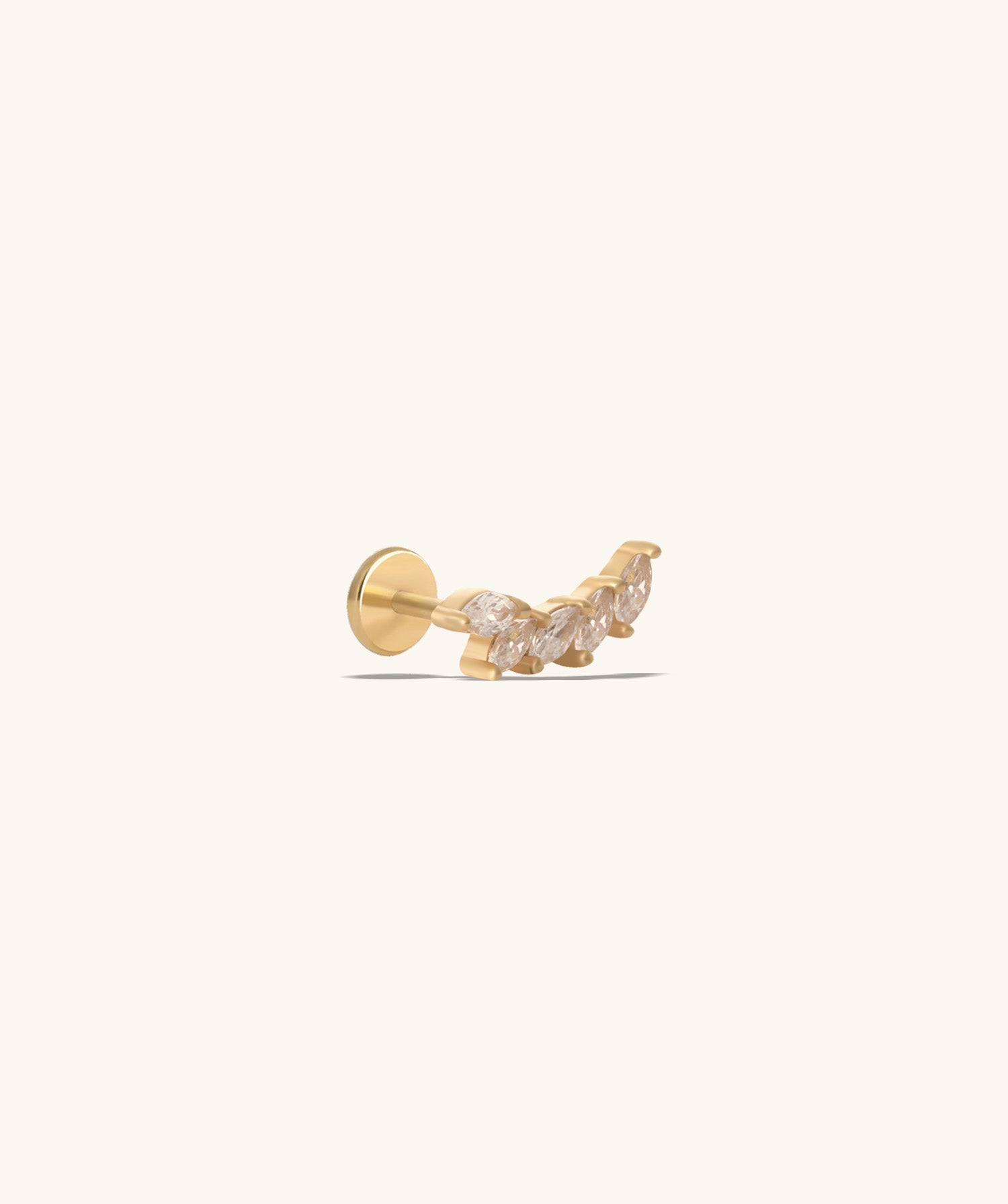 Titanium Marquise Curve Flatback Stud