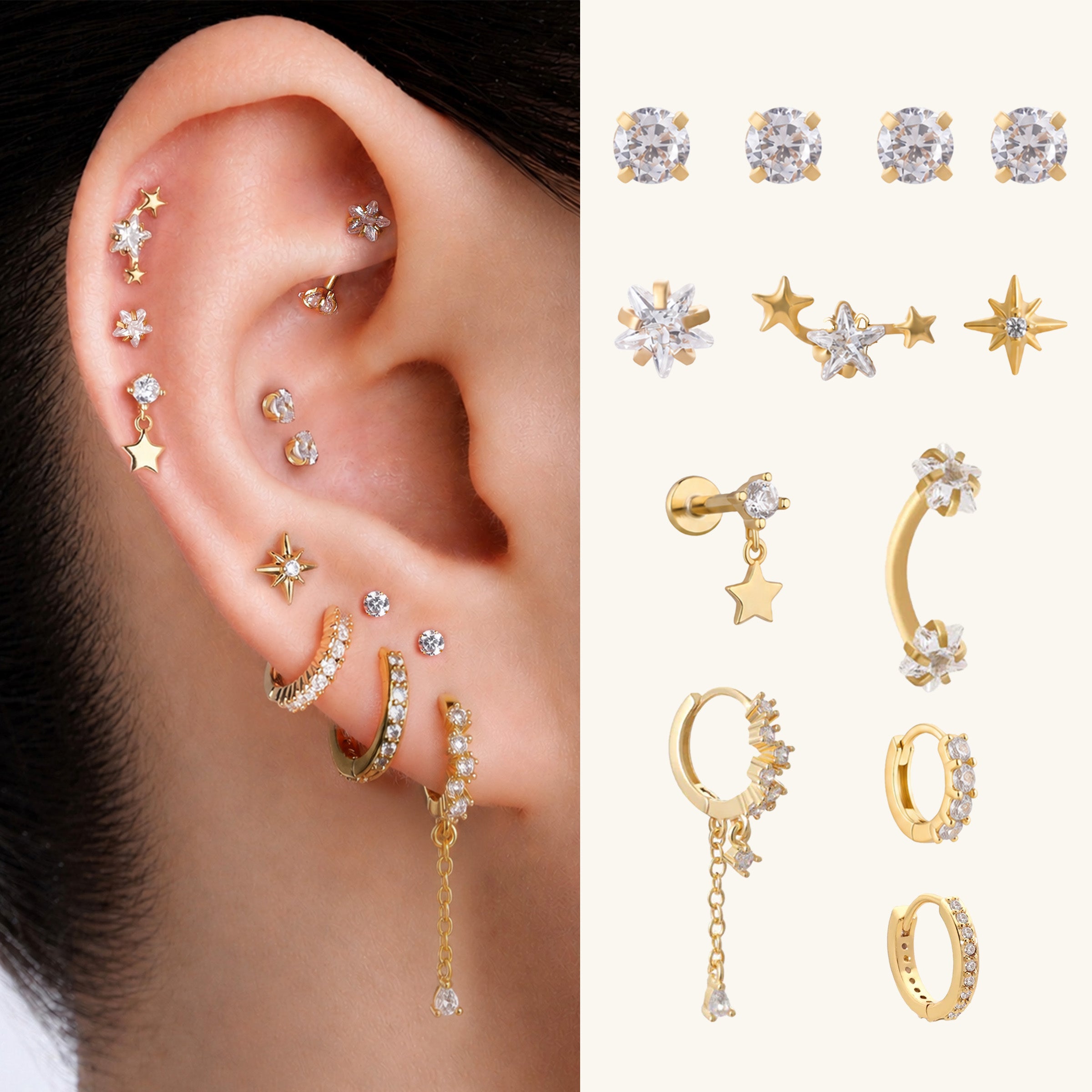 Sable Star Ear Stack Set
