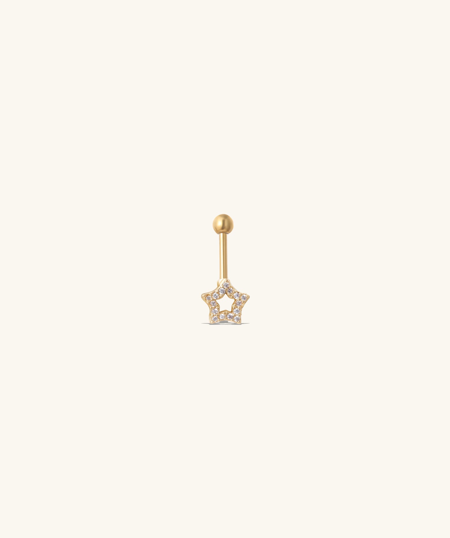 Hollow Star Vertical Helix Stud - OumoJewelry