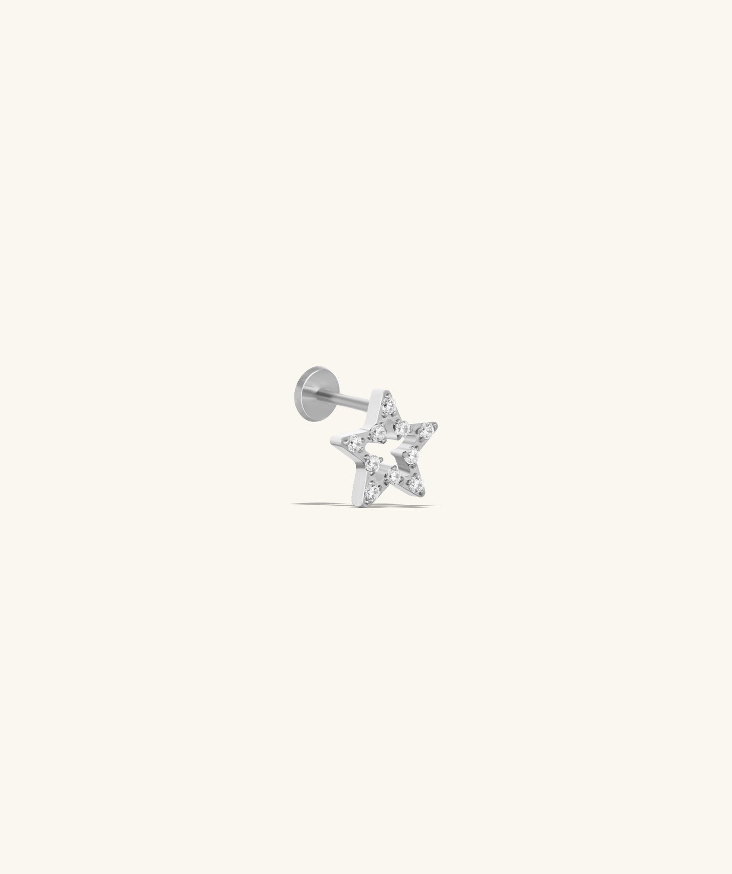 Titanium Silver Star Stud - OumoJewelry