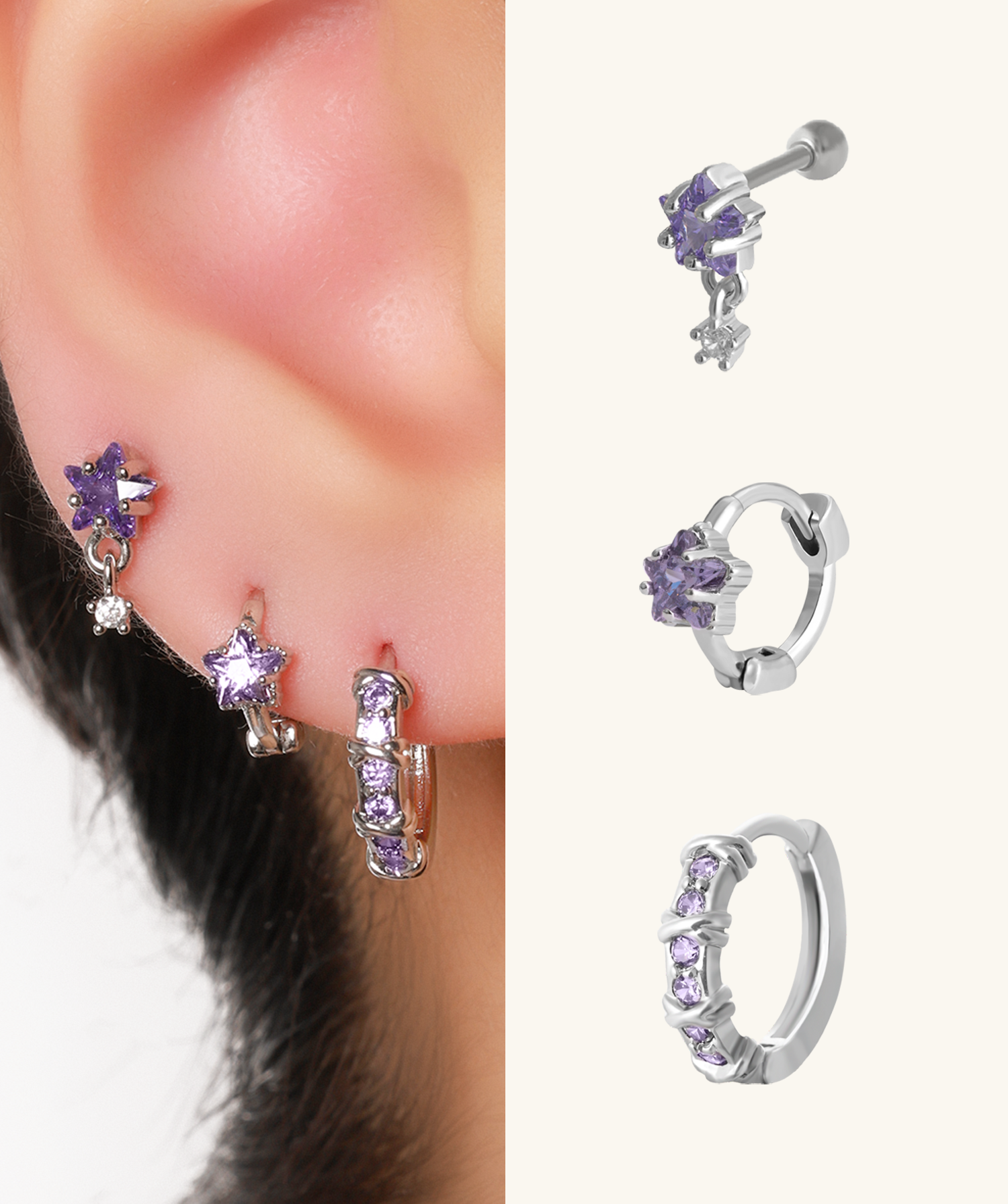 Starlight Amethyst Set - OumoJewelry