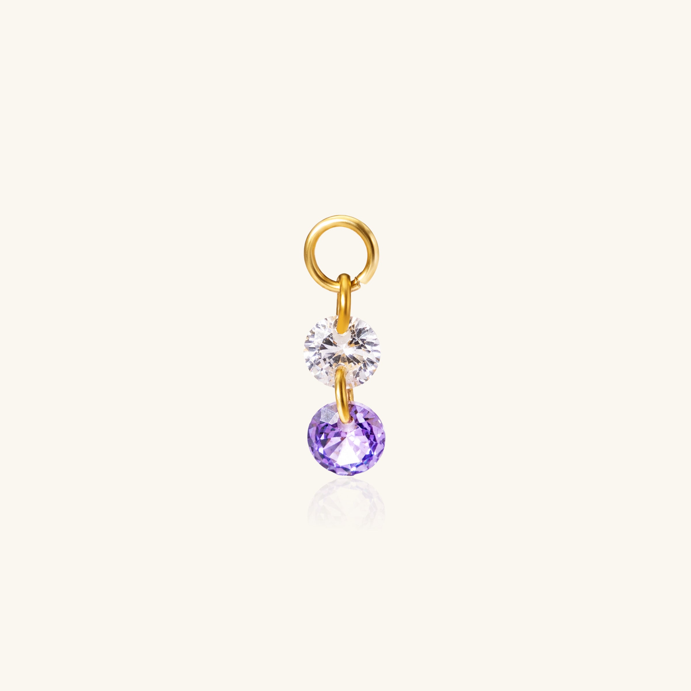 Double Round CZ Charm Drop - OumoJewelry