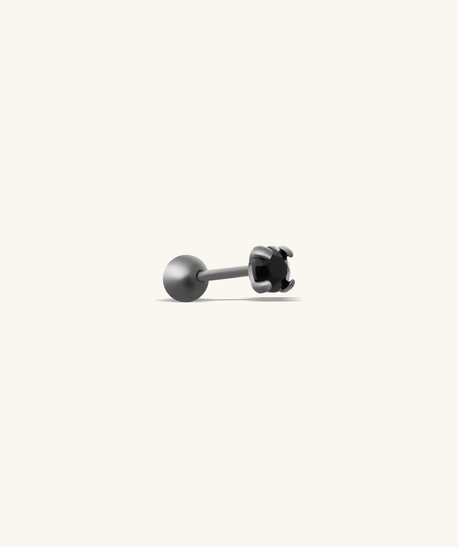 Basic Black Gemstone Stud - OumoJewelry
