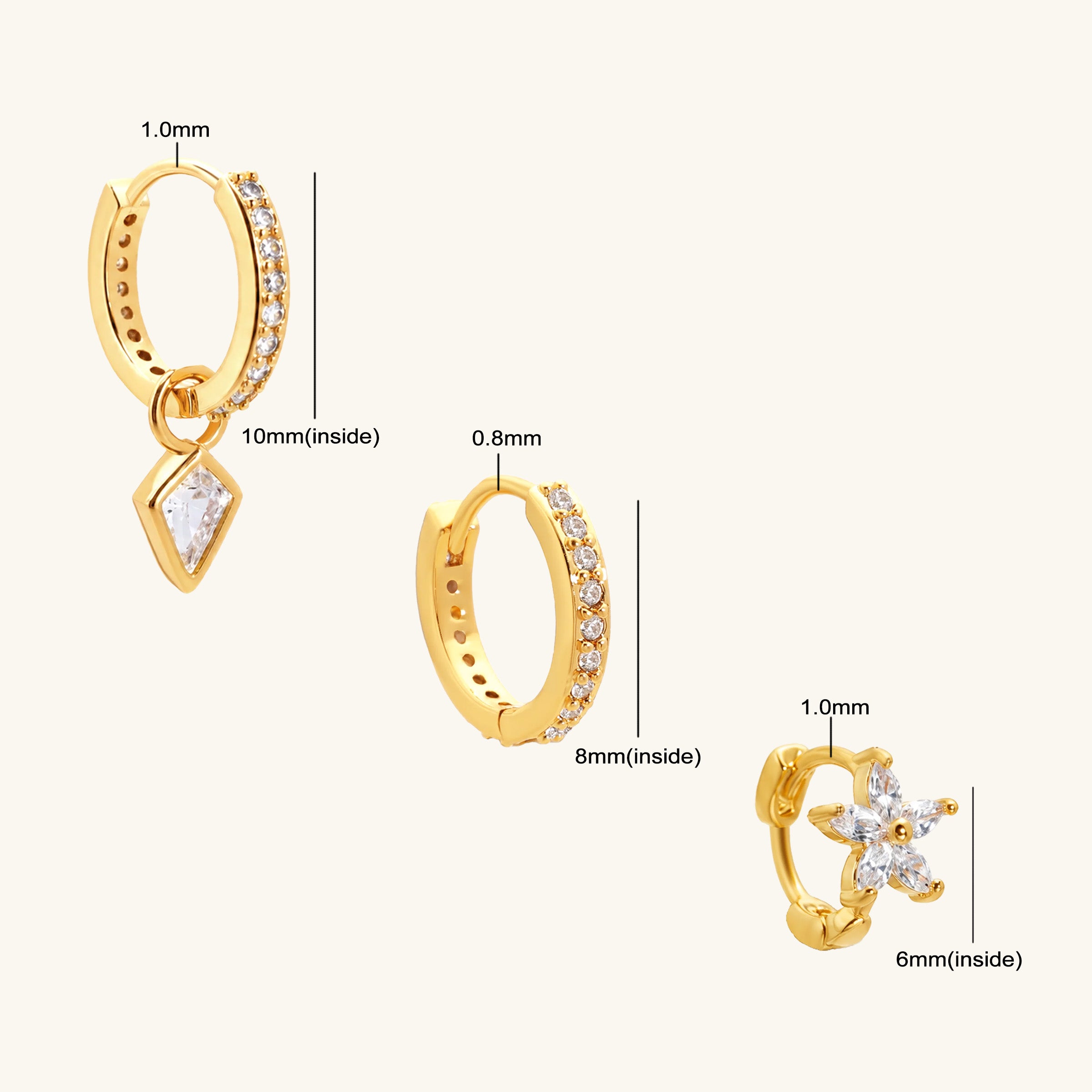 Maren Flower Ear Stack Set