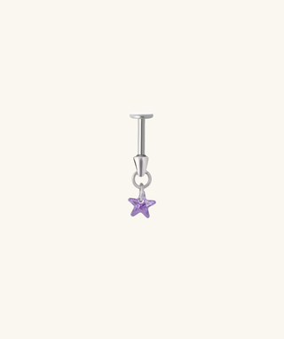 Titanium Star Vertical Helix Flatback Stud - OumoJewelry