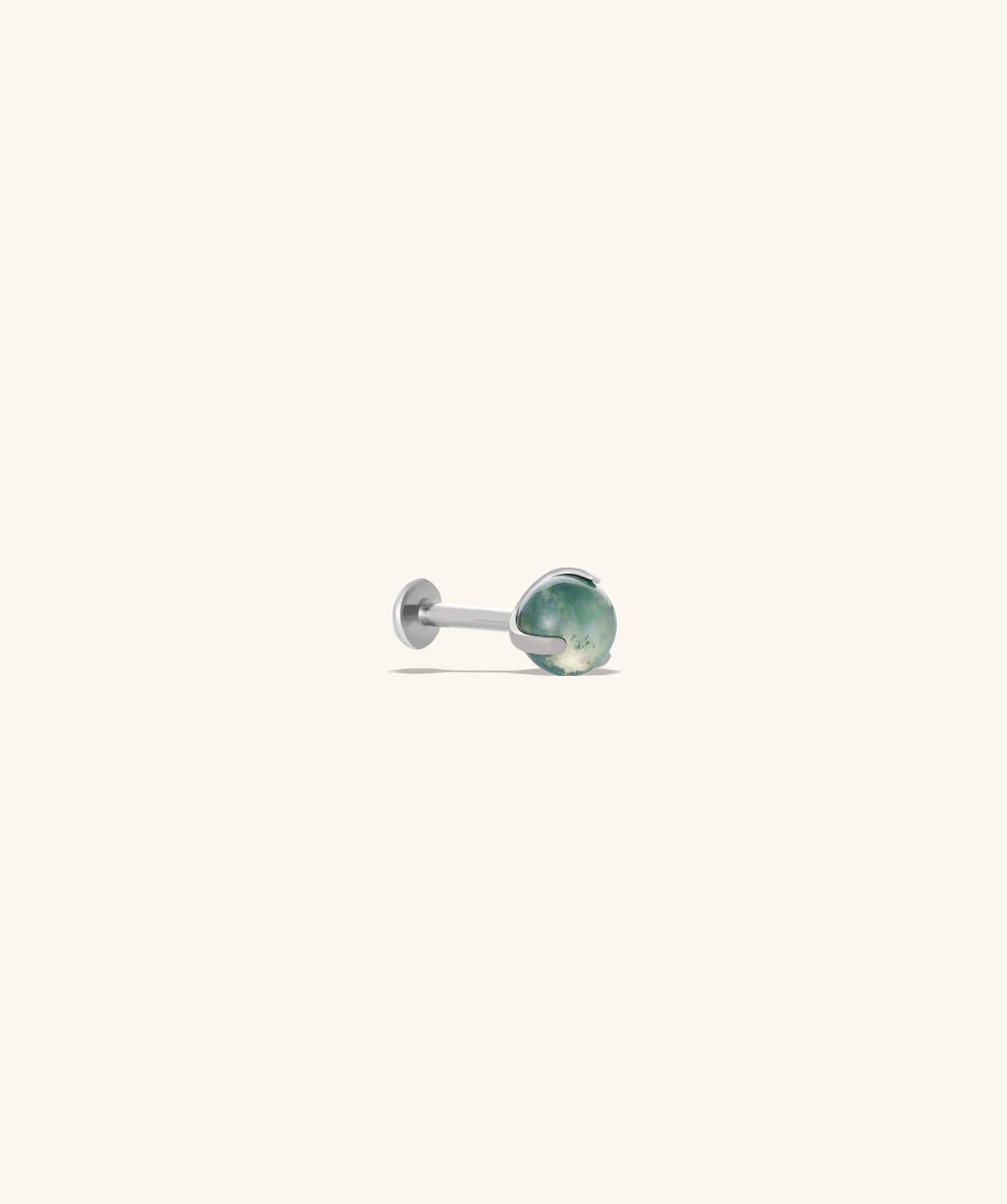 Titanium Water Grass Agate Flatback Stud - OumoJewelry