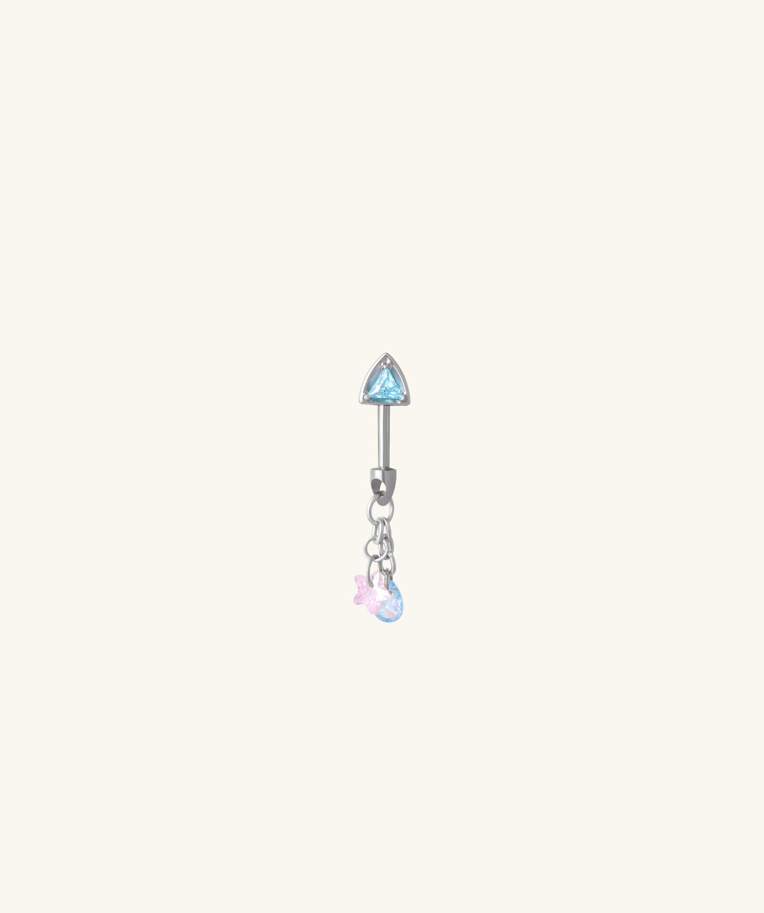 Titanium Dreamy Bunny Vertical Helix Stud