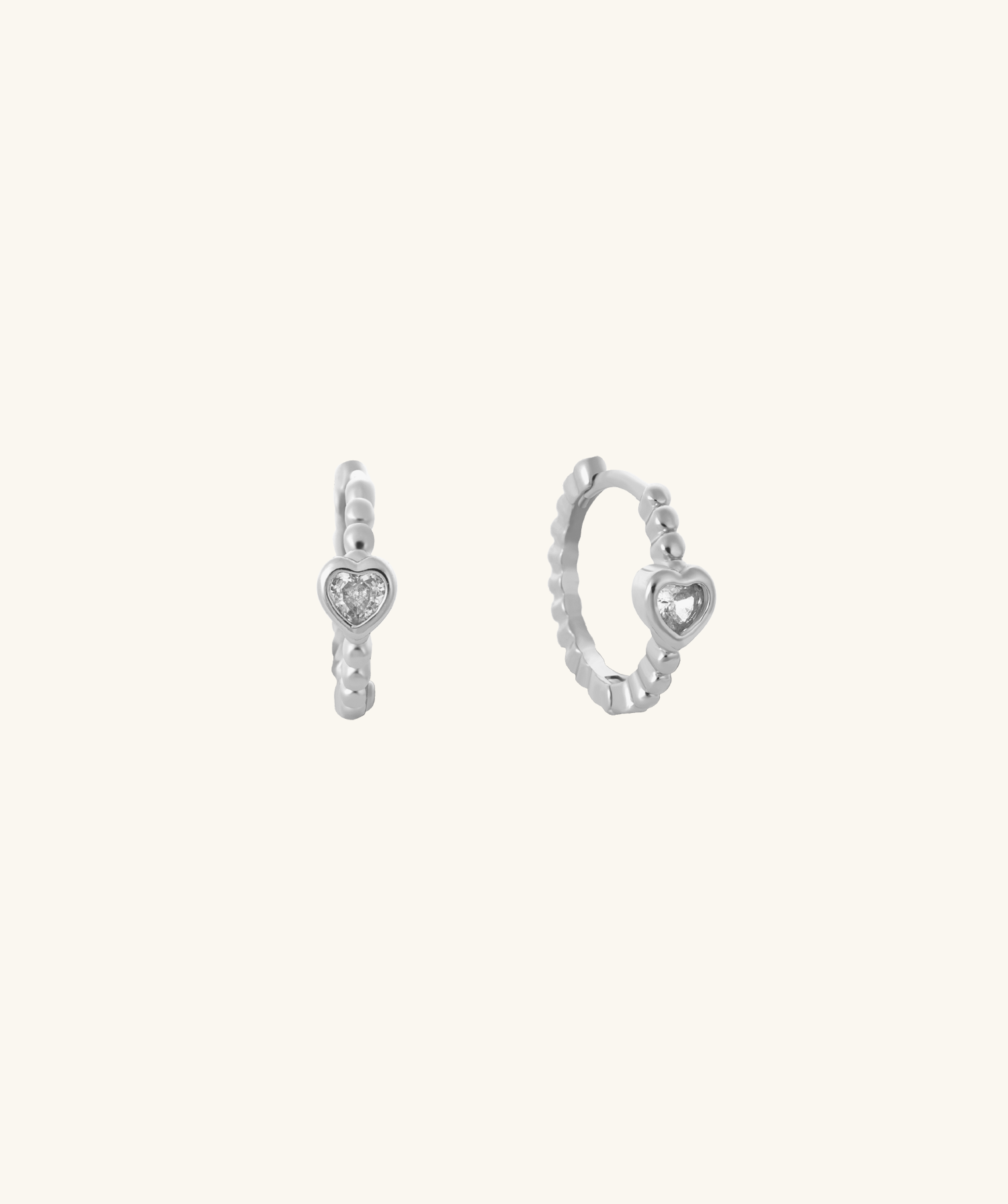 Sparkling Heart Hoops - OumoJewelry