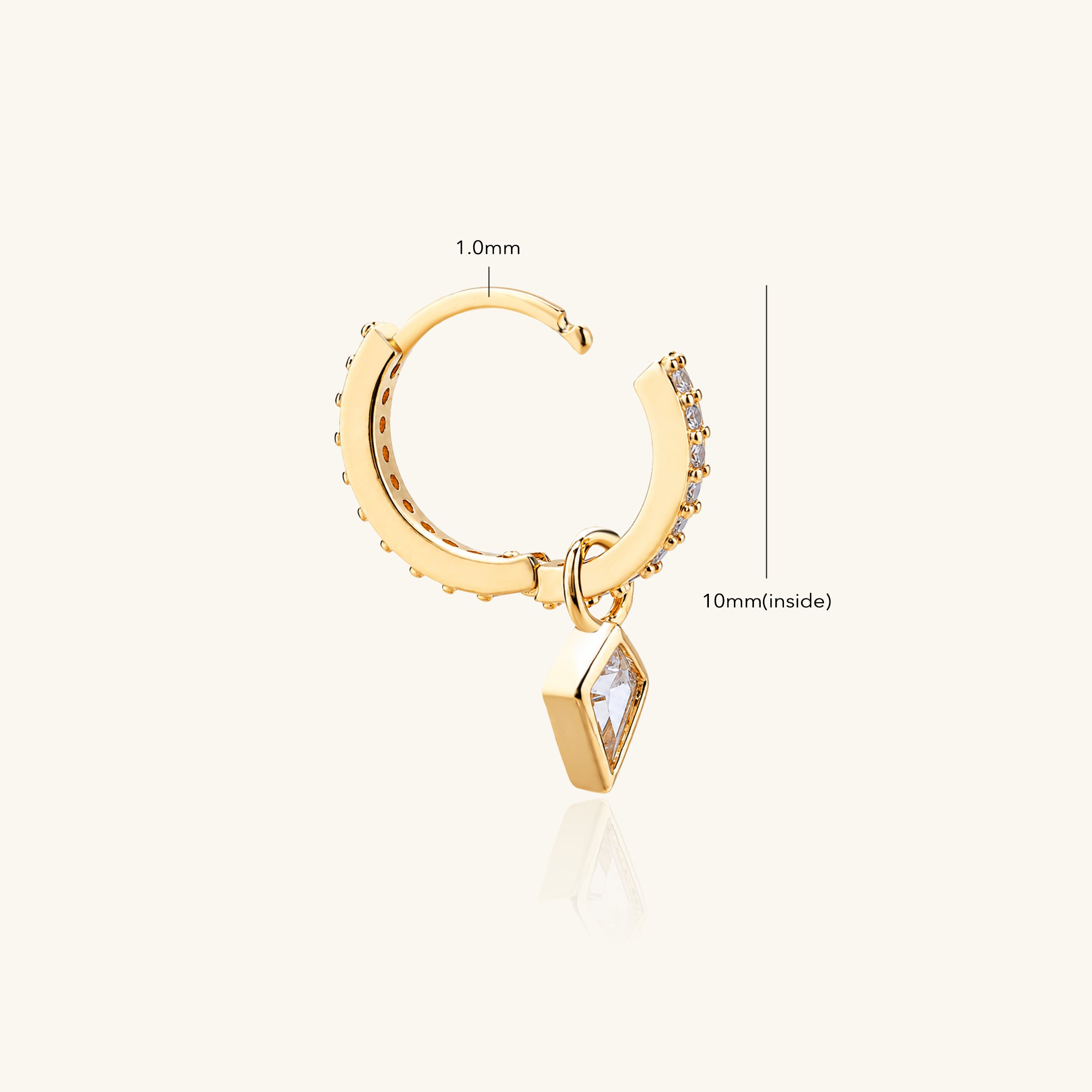 Etta Charm Drop Hoop - OumoJewelry