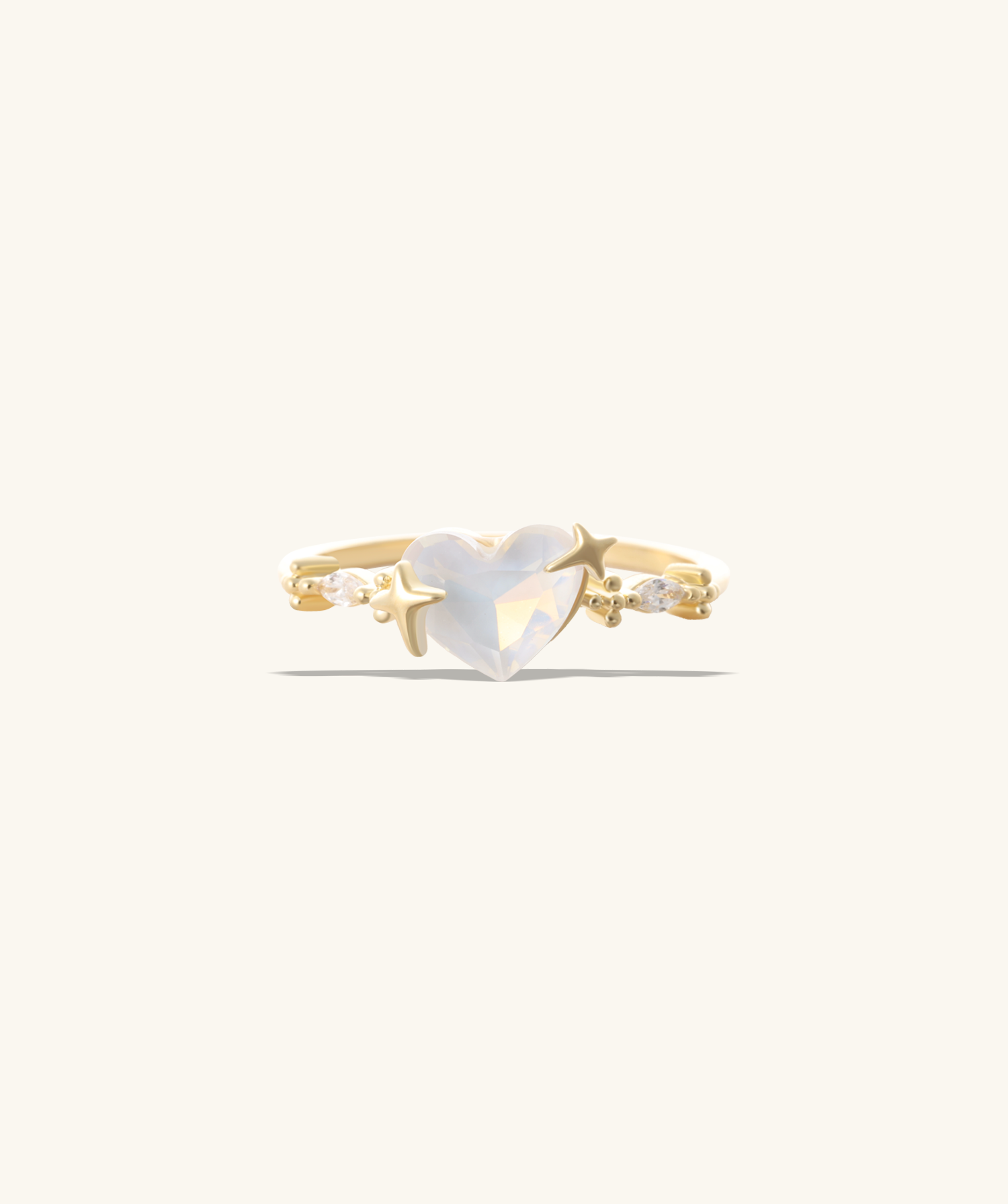 Starlight Heart Ring - Brass - Oumo Jewelry