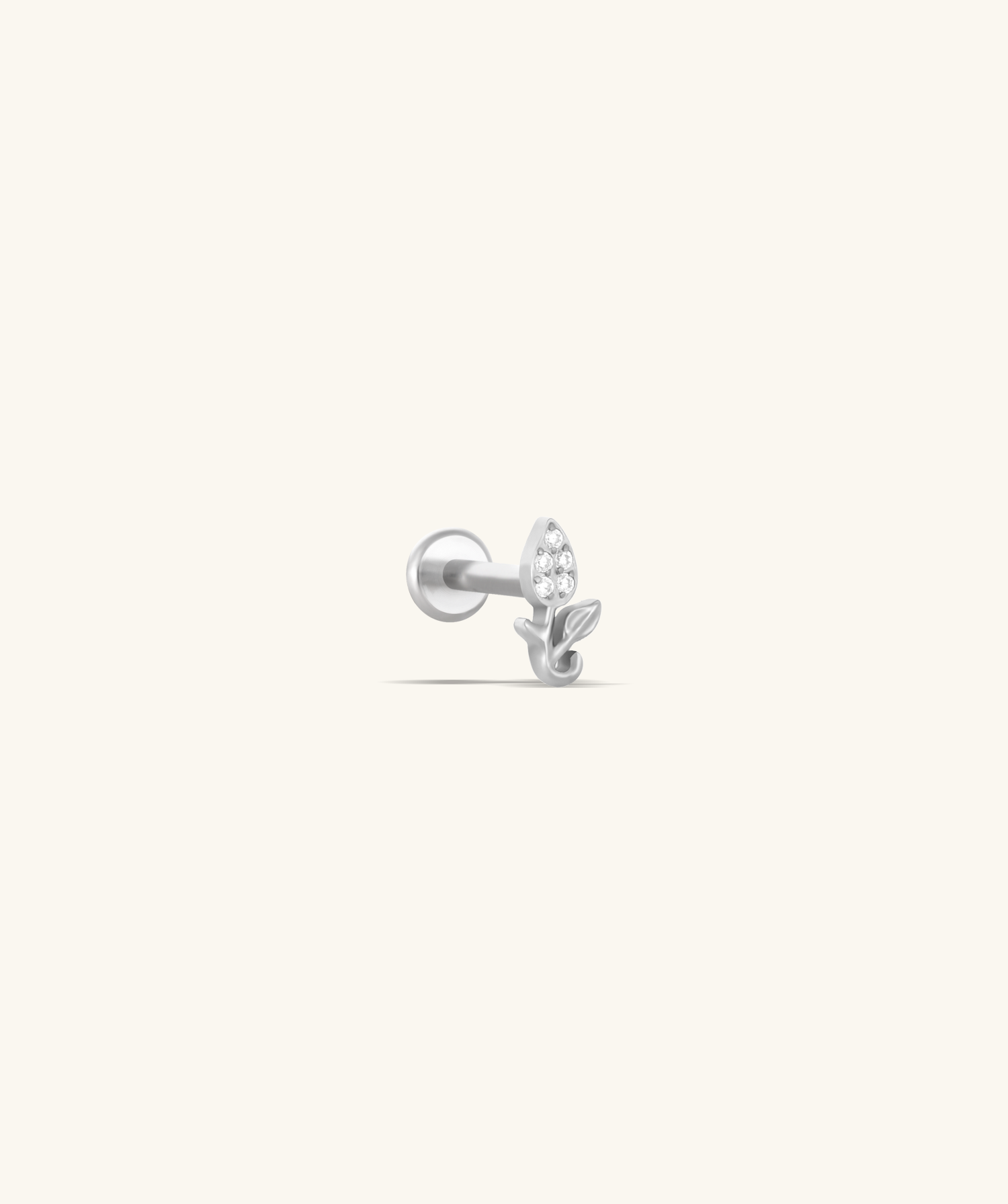 Titanium Tulip Flower Flatback Stud - OumoJewelry