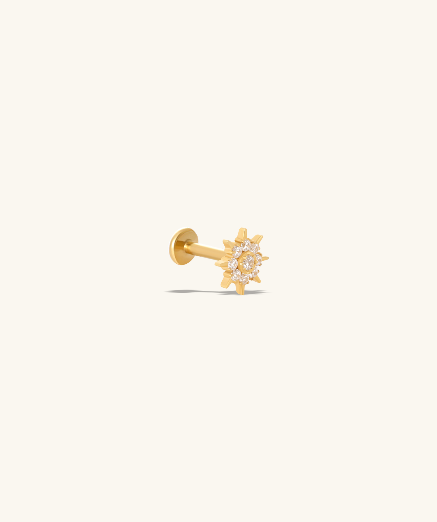 Titanium Sunflower Flatback Stud - OumoJewelry