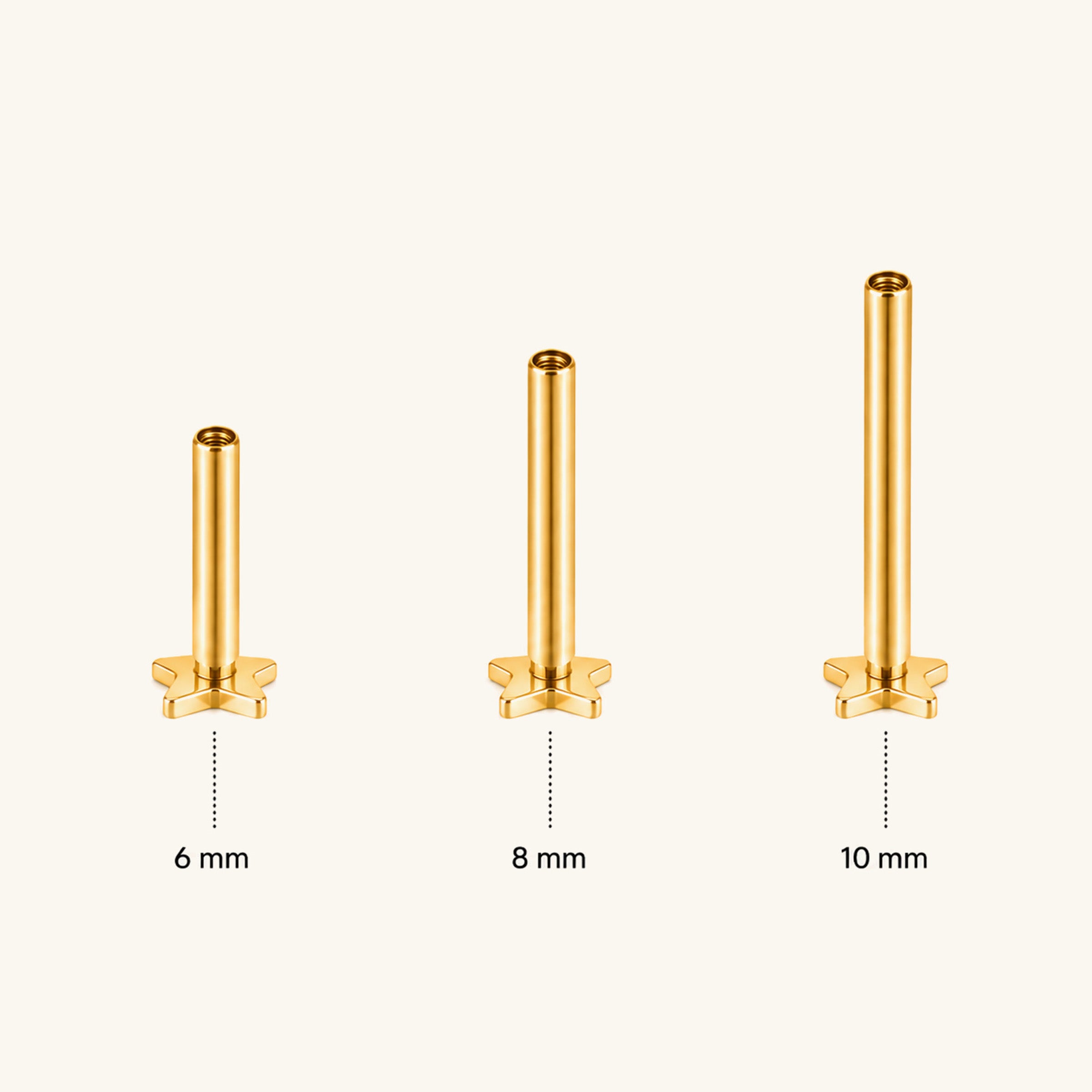 Star Internal Threaded Flat Back Post (Titanium)