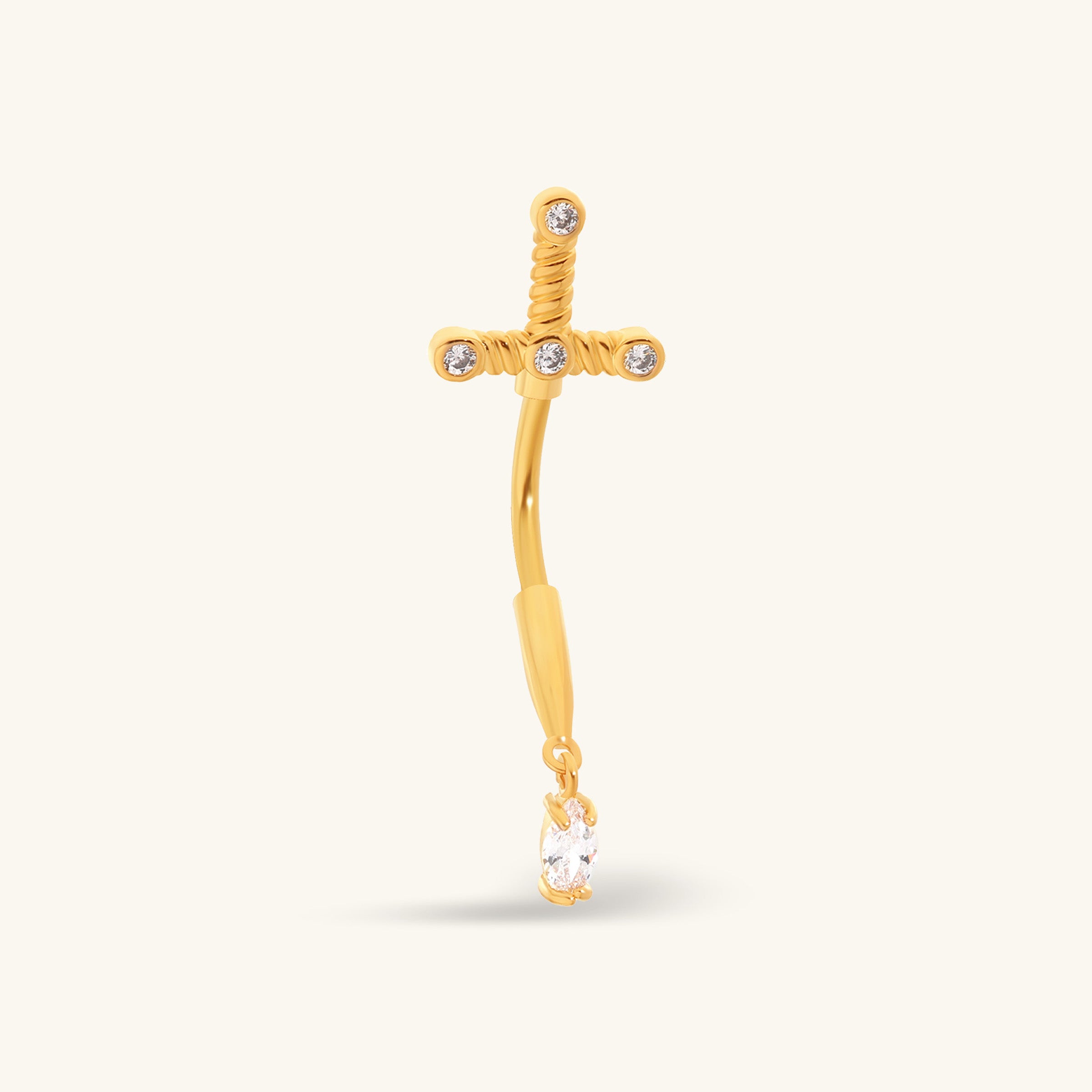 Nalia Cross Belly Ring - Oumo Jewelry