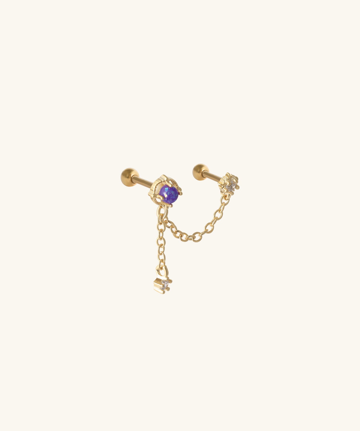 Mystery Opal Chain Earring