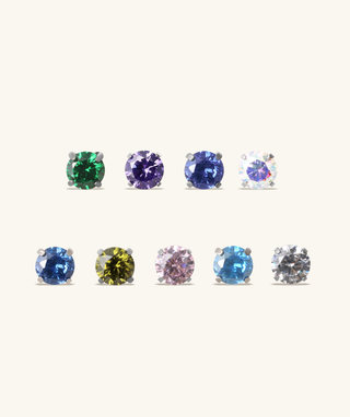Titanium Gemstones Flatback Stud - OumoJewelry