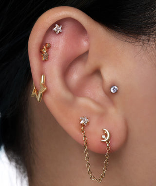 Star Helix Hoop - OumoJewelry