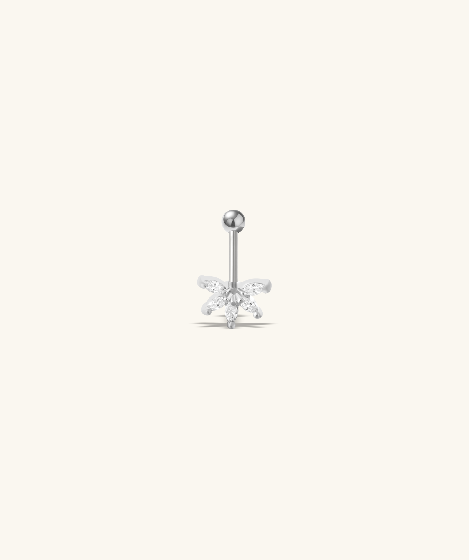 Five-Petal Flower Vertical Helix Stud - OumoJewelry