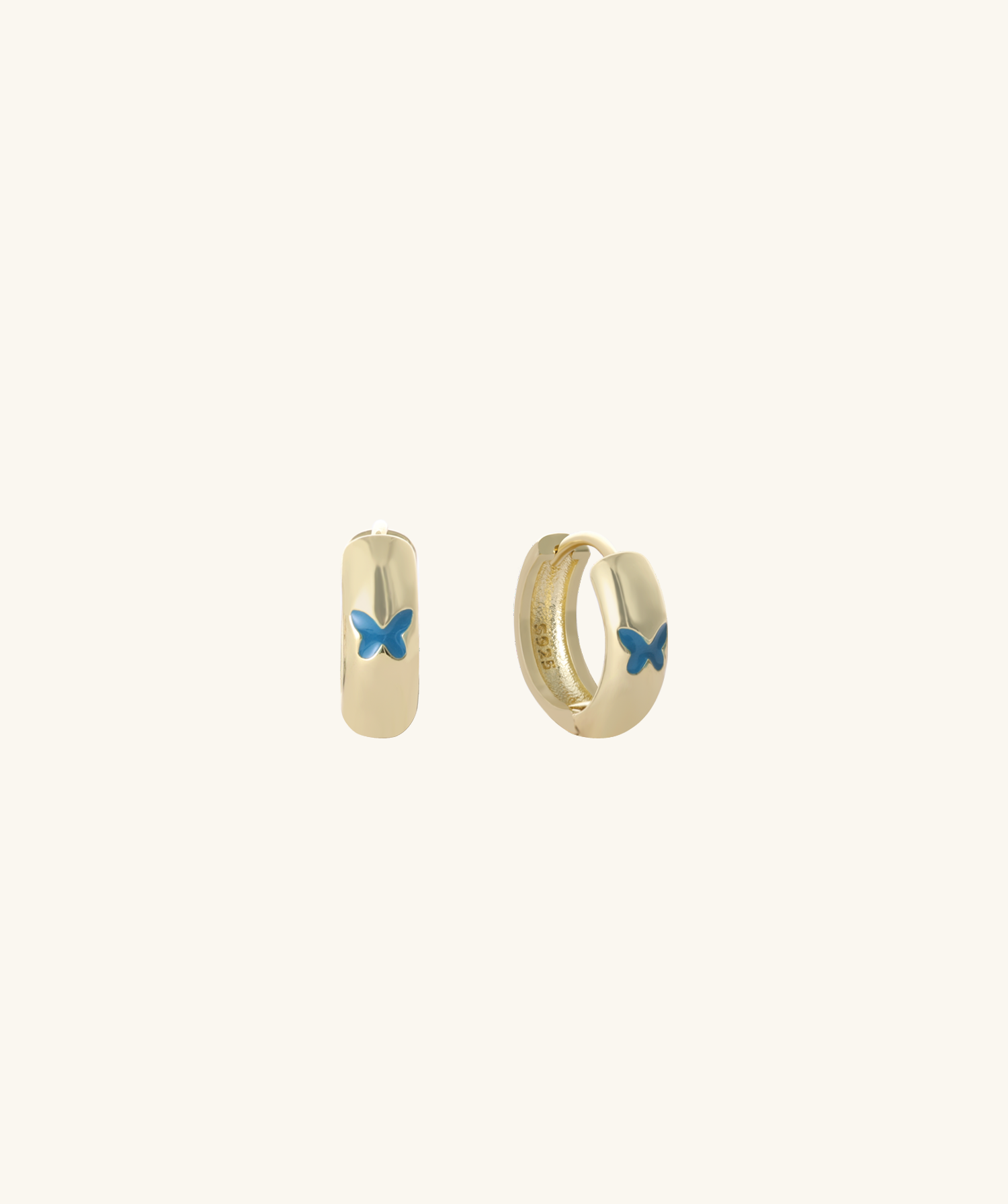 Enamel Butterfly Hoops