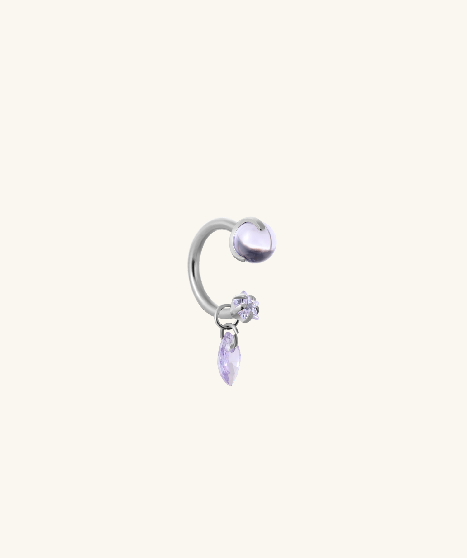 Titanium Stardrop Horseshoe Ring - OumoJewelry